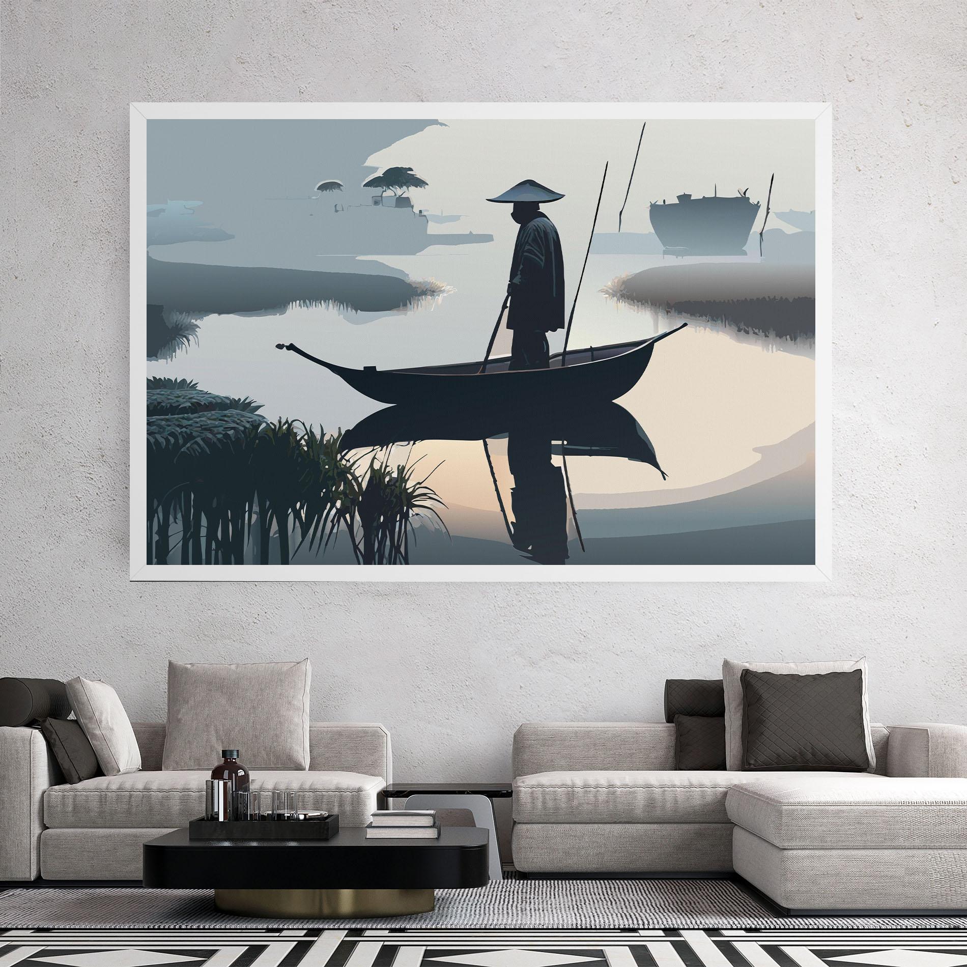 Leinwandbild Japan Fisherman mockup 2