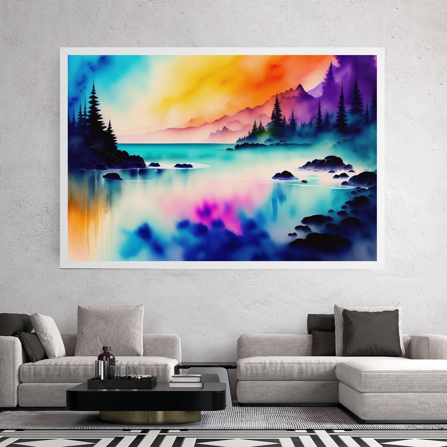 Leinwandbild Lake Painting mockup 2