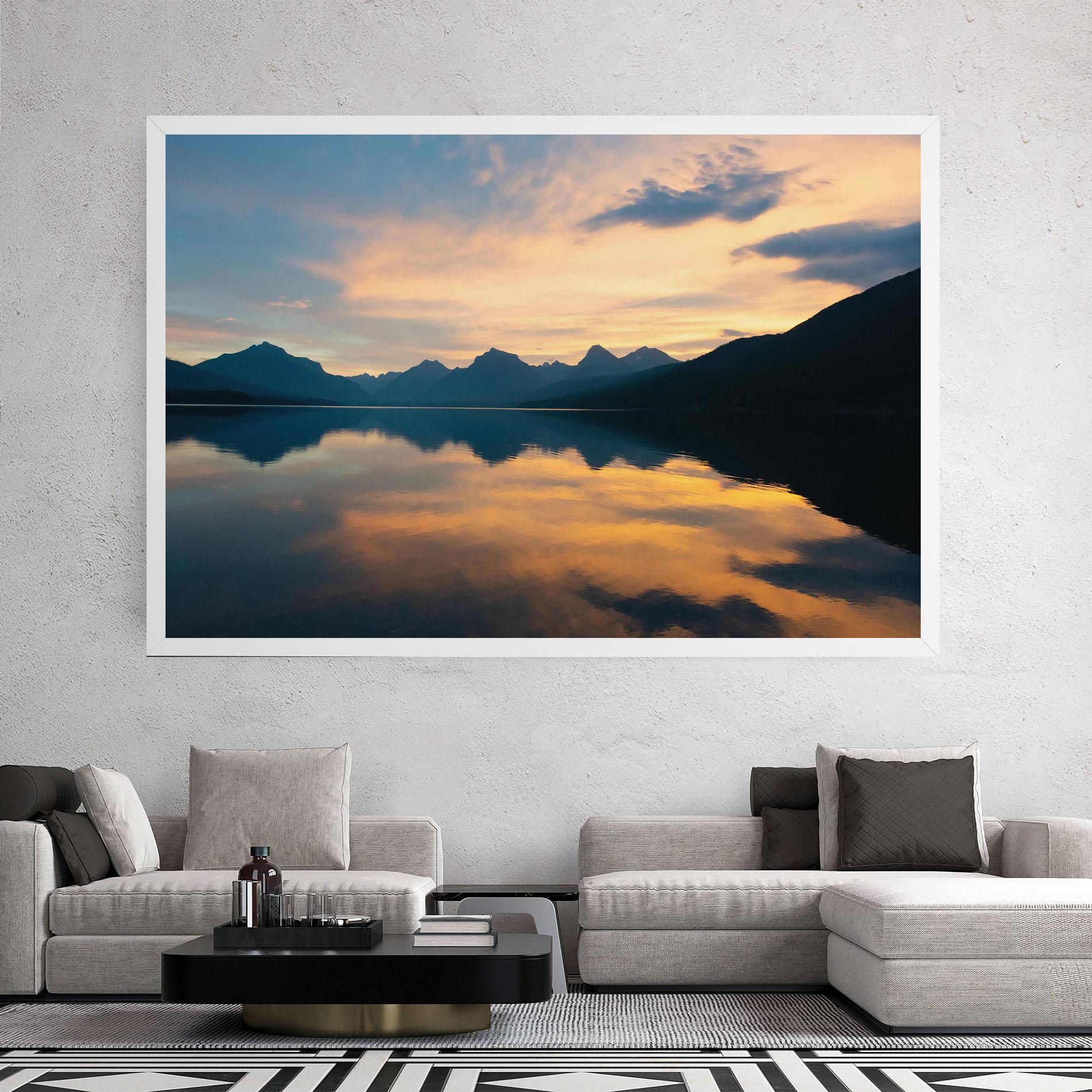 Leinwandbild Orange Light Lake mockup 2