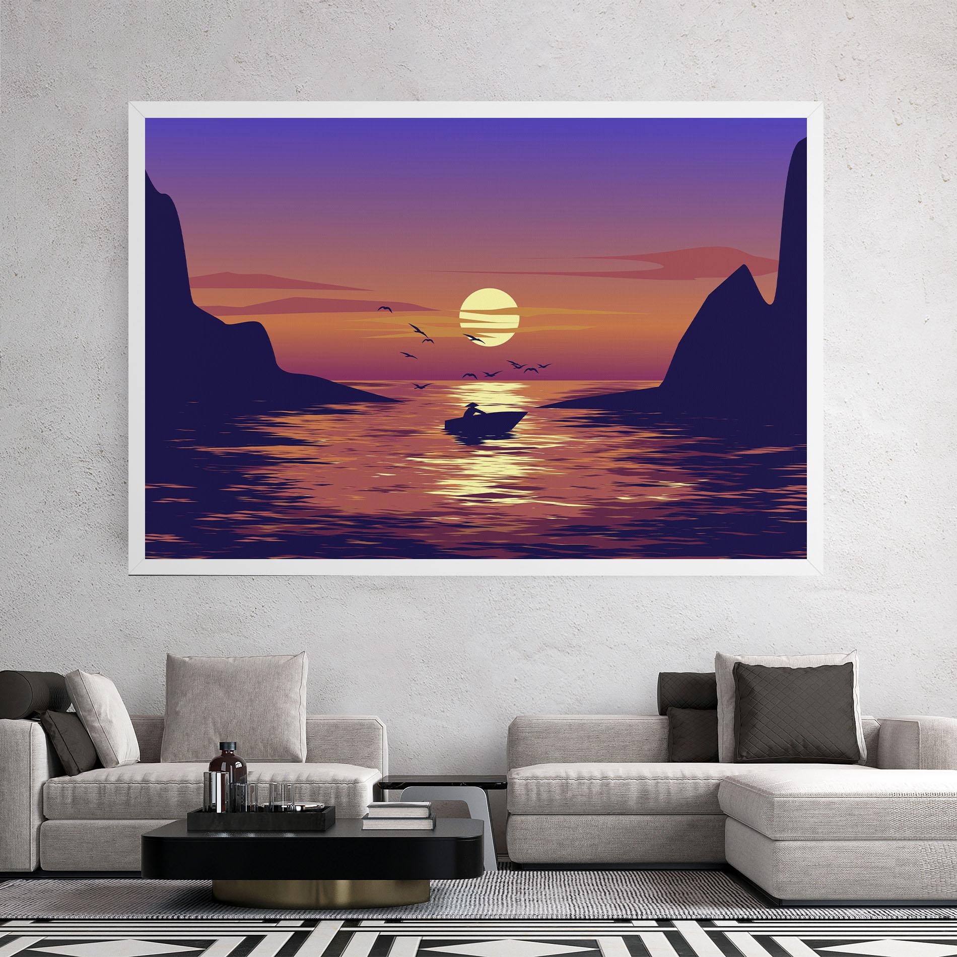 Leinwandbild Sunset Scenery View mockup 2