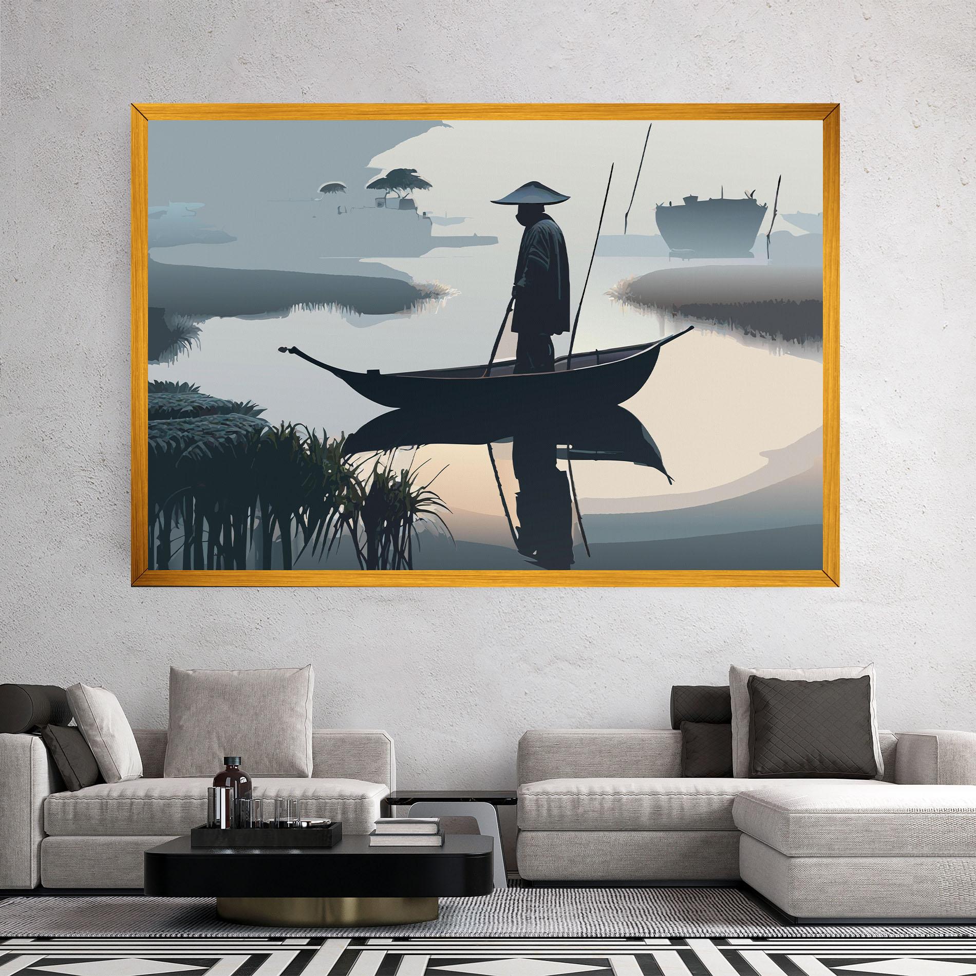 Leinwandbild Japan Fisherman mockup 2