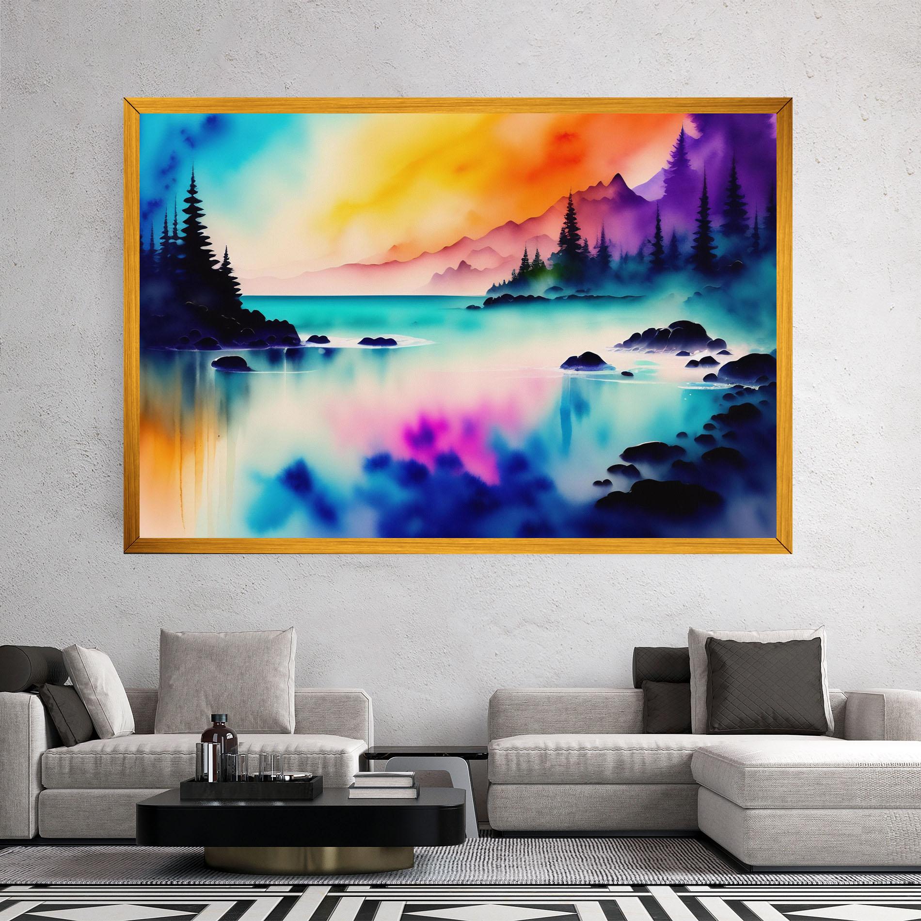 Leinwandbild Lake Painting mockup 2