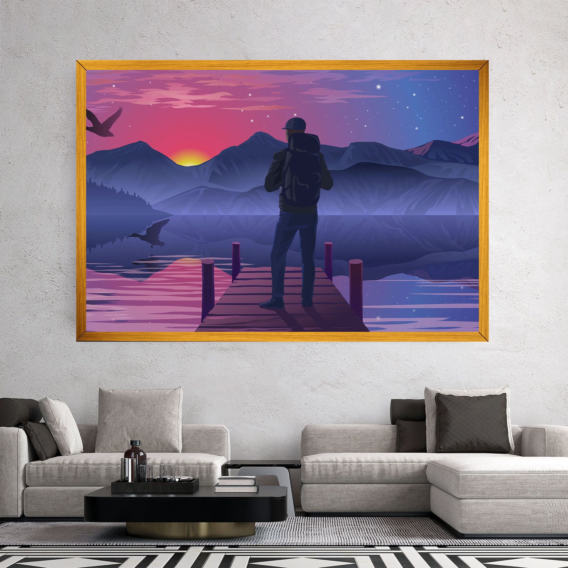 Lake Pink Night mockup 2