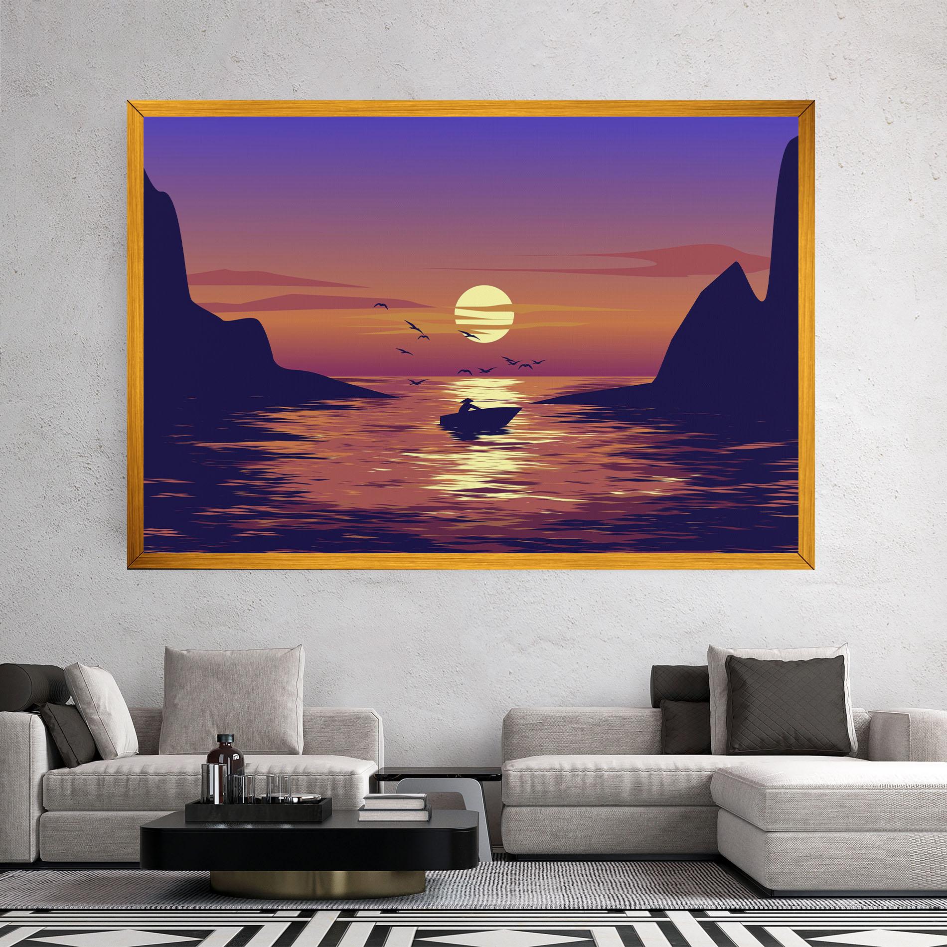 Leinwandbild Sunset Scenery View mockup 2