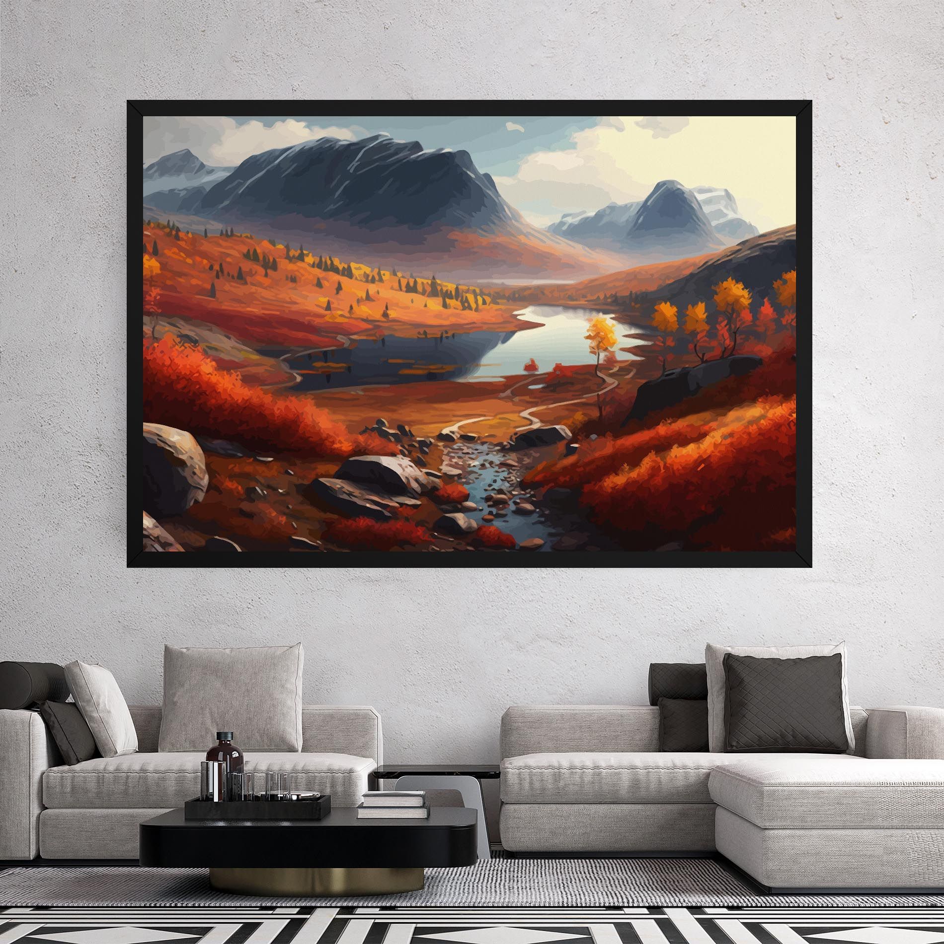 Autumn Field Lake mockup 2