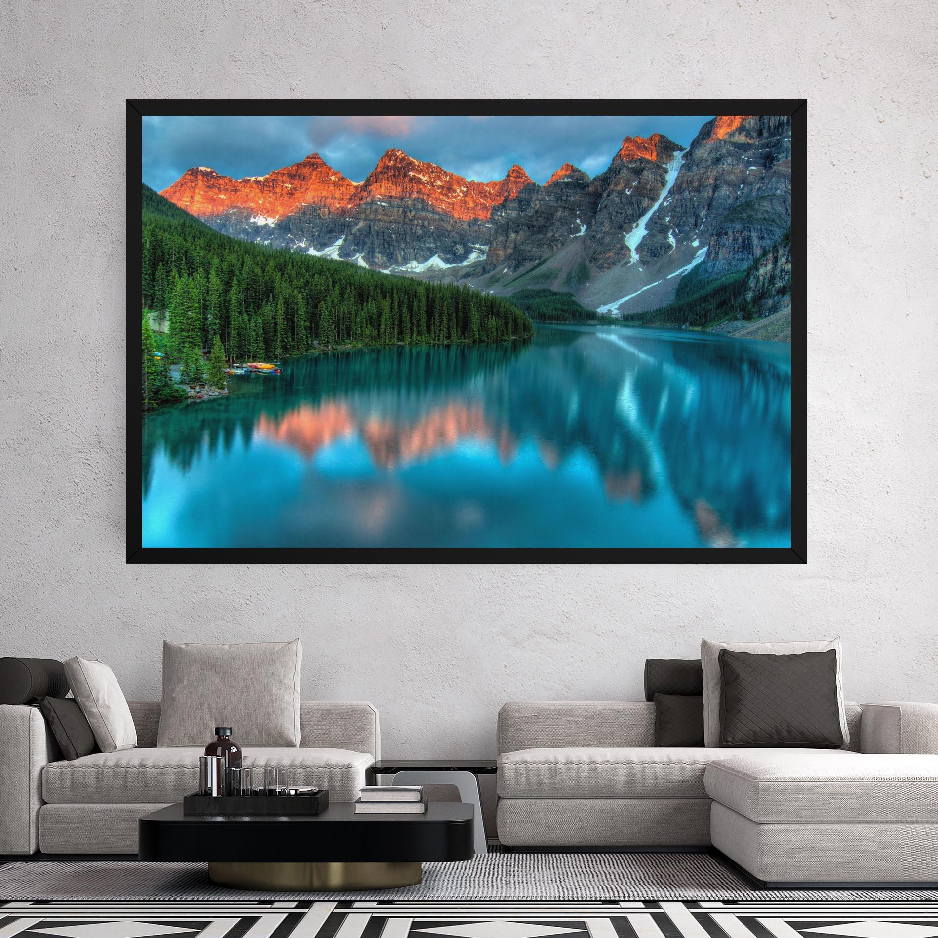 Leinwandbild Beautiful Blue Lake mockup 2