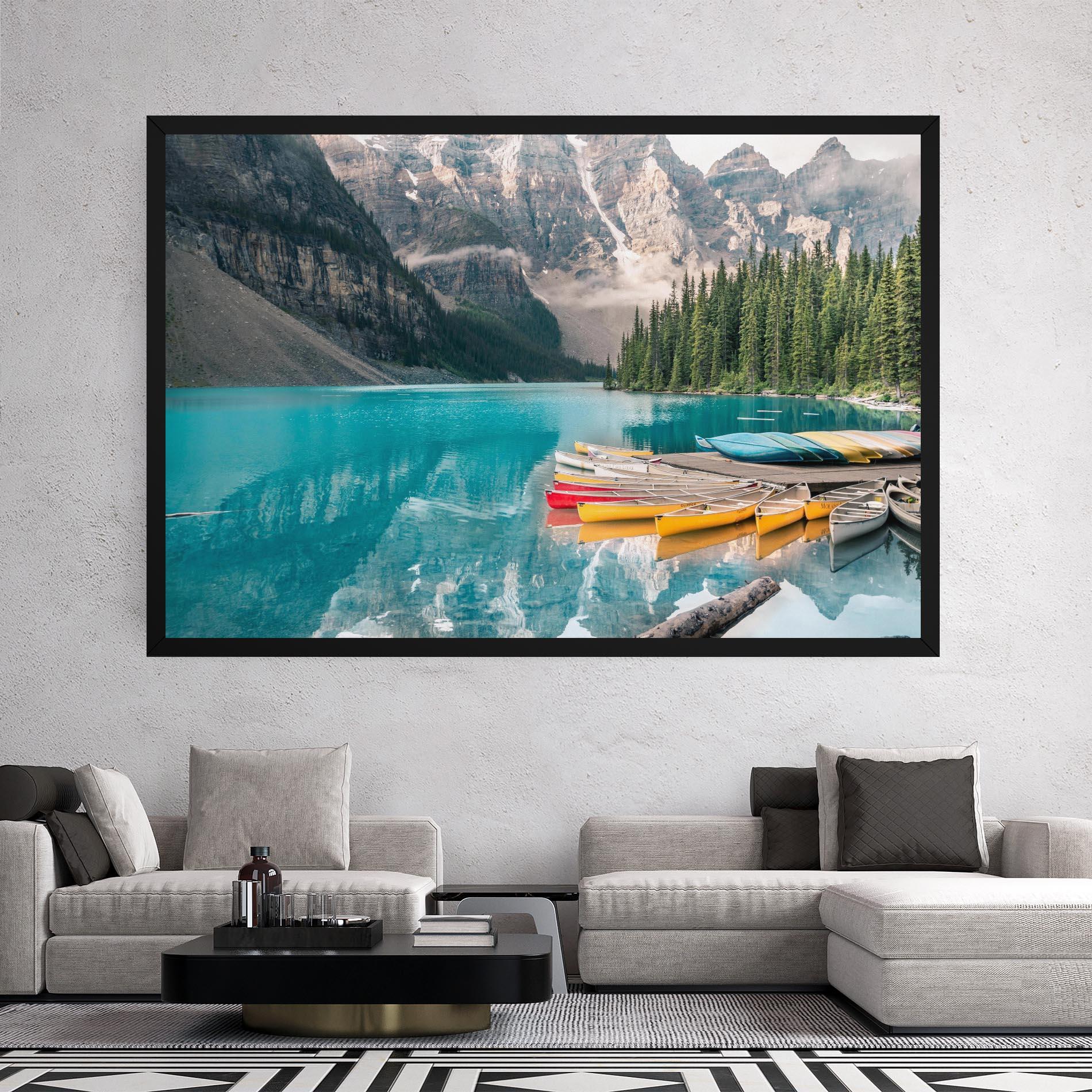 Leinwandbild Beautiful Moraine Lake mockup 2