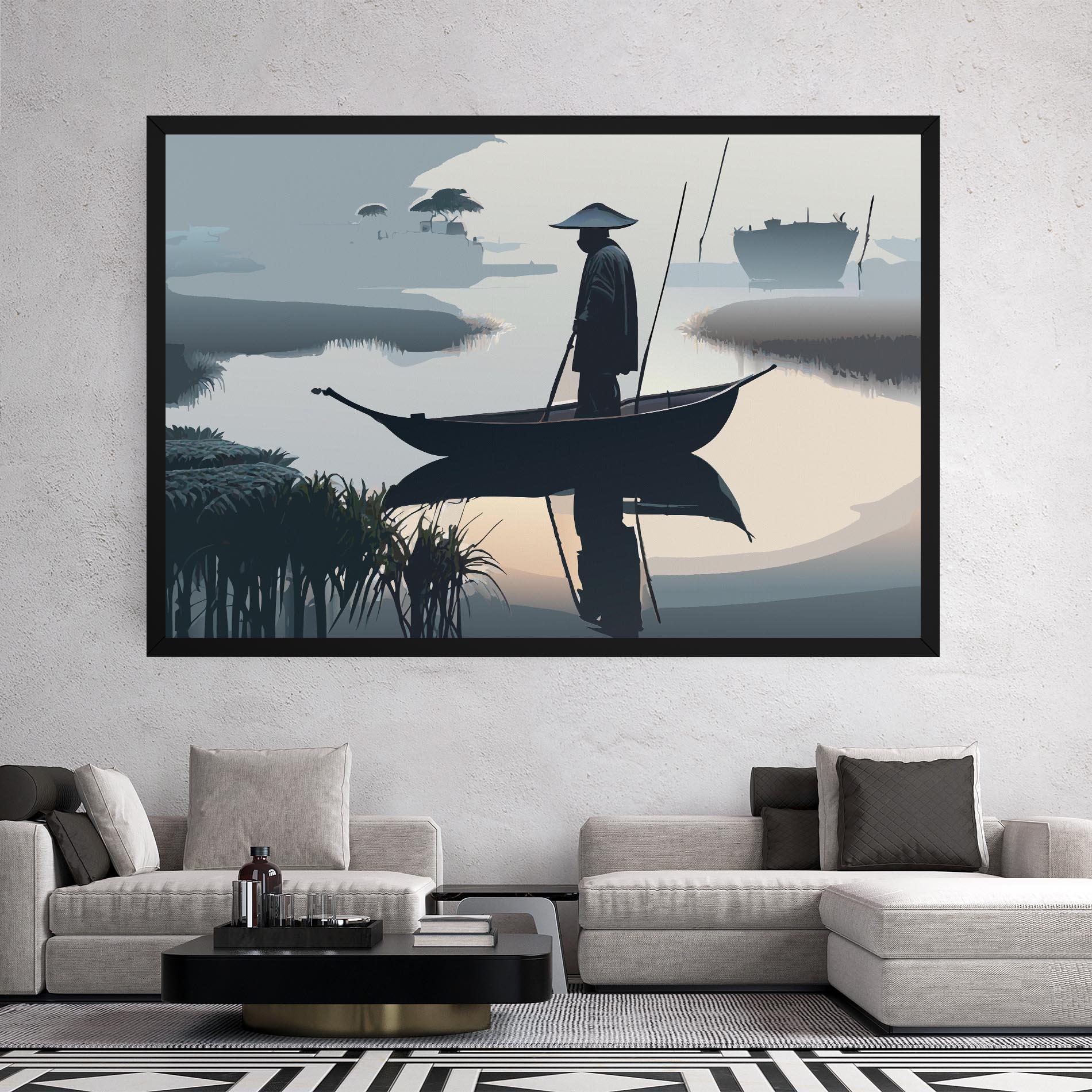 Leinwandbild Japan Fisherman mockup 2