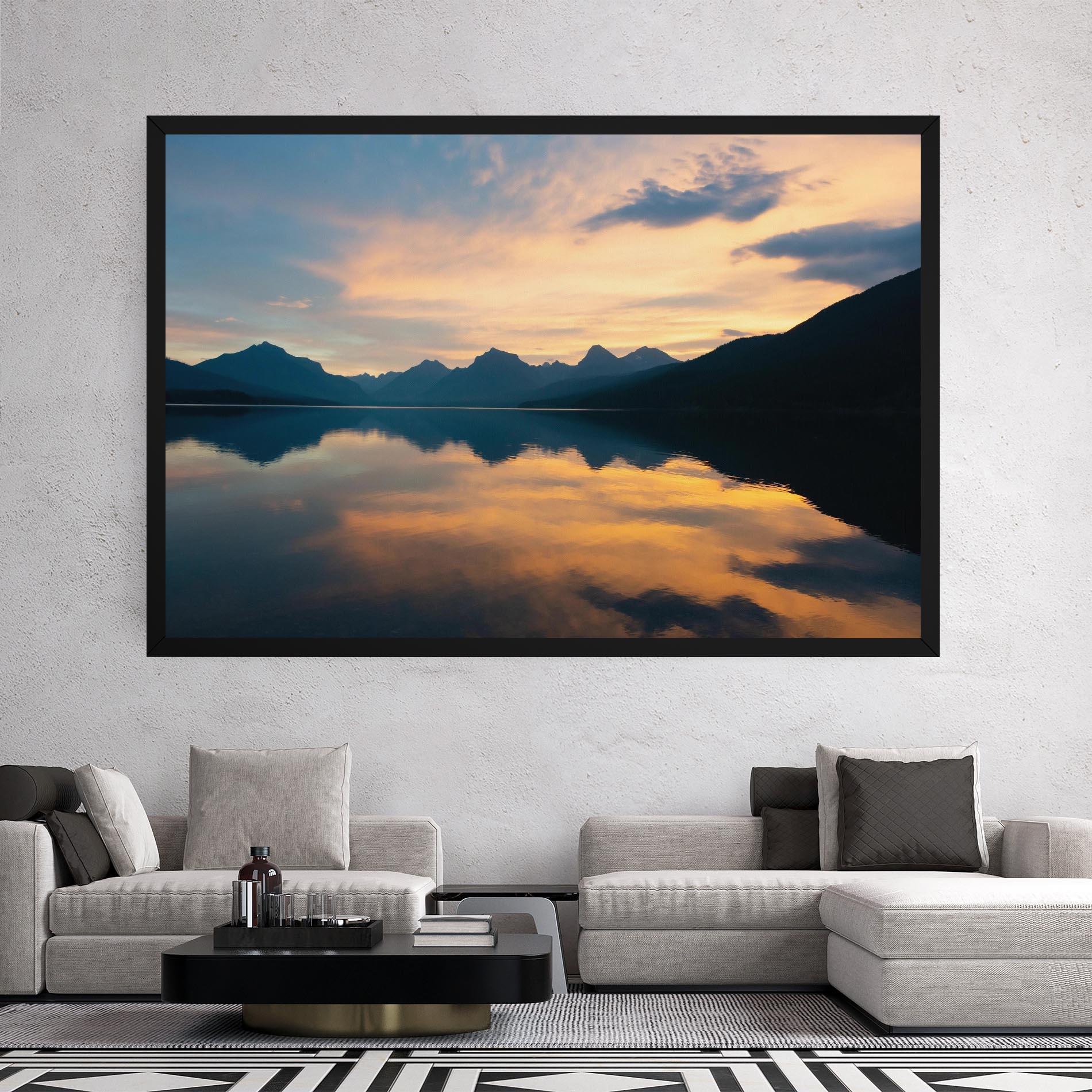 Leinwandbild Orange Light Lake mockup 2