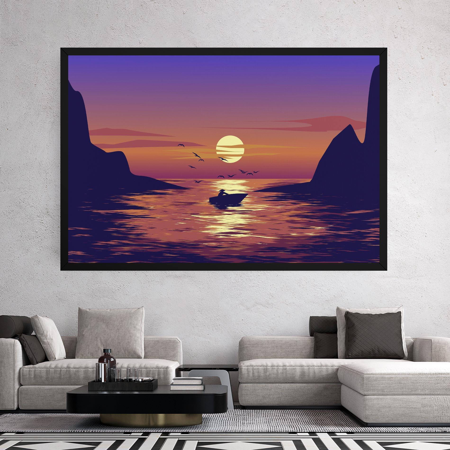 Leinwandbild Sunset Scenery View mockup 2