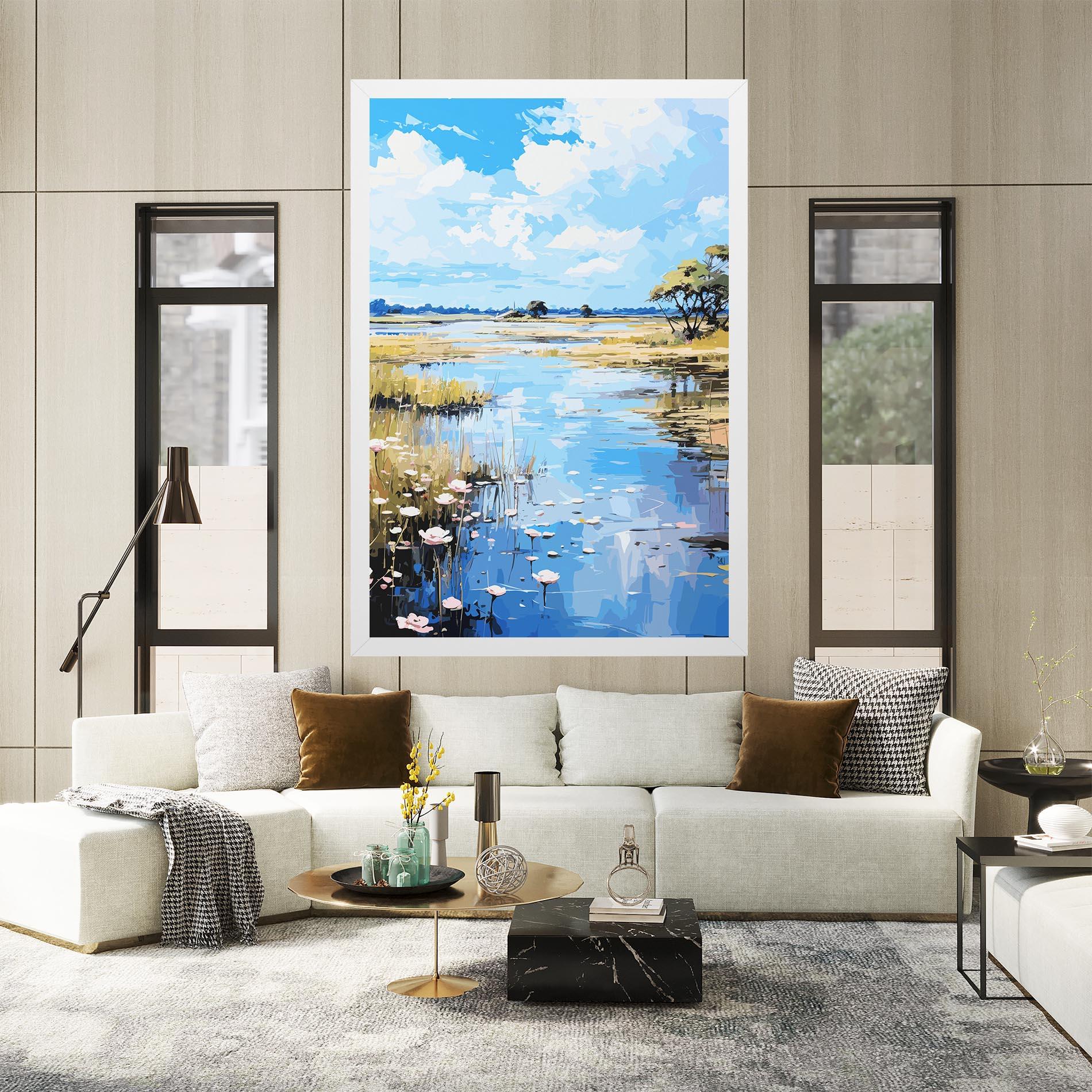 Leinwandbild Riverside Flowers mockup 2