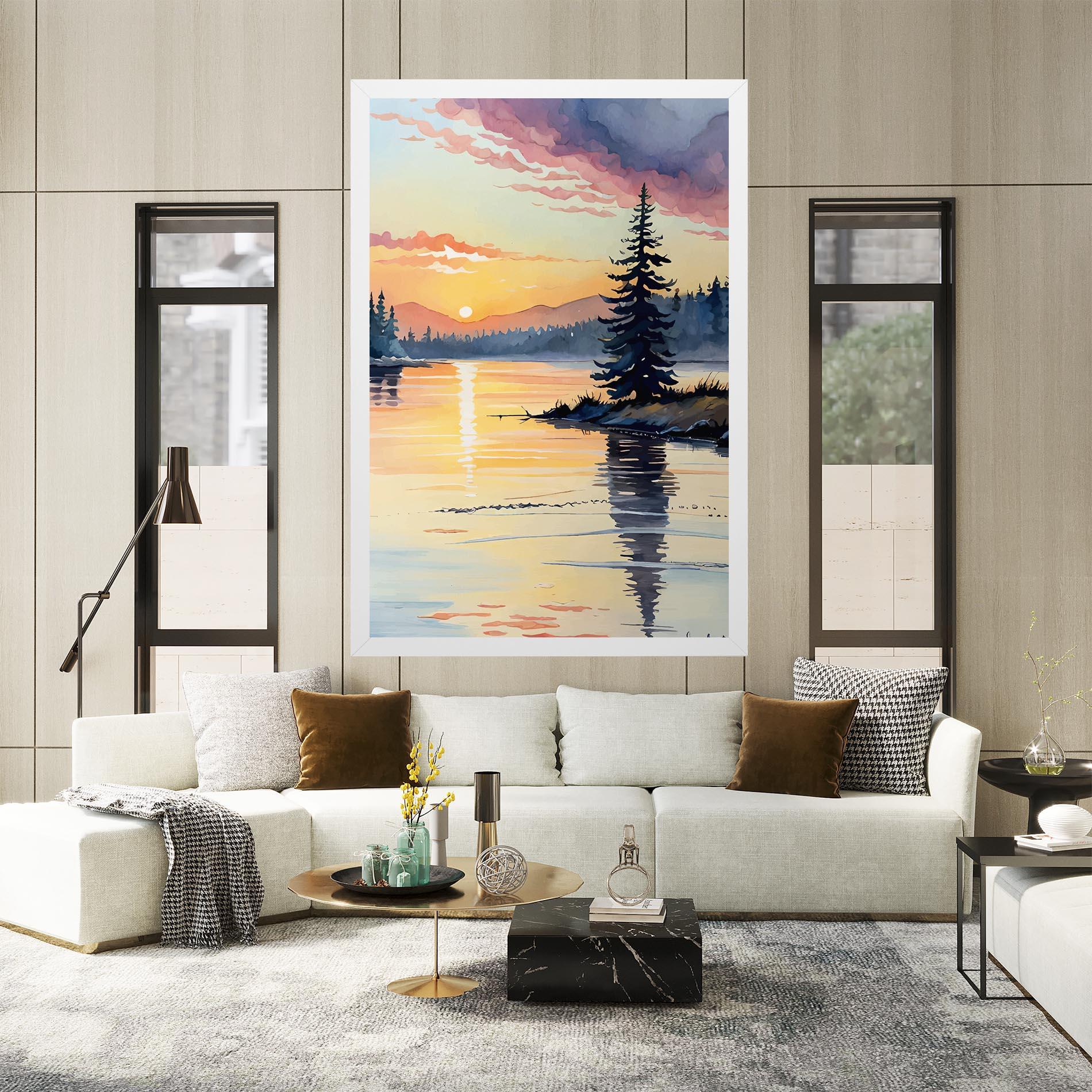 Leinwandbild Tree Shadow Lake mockup 2