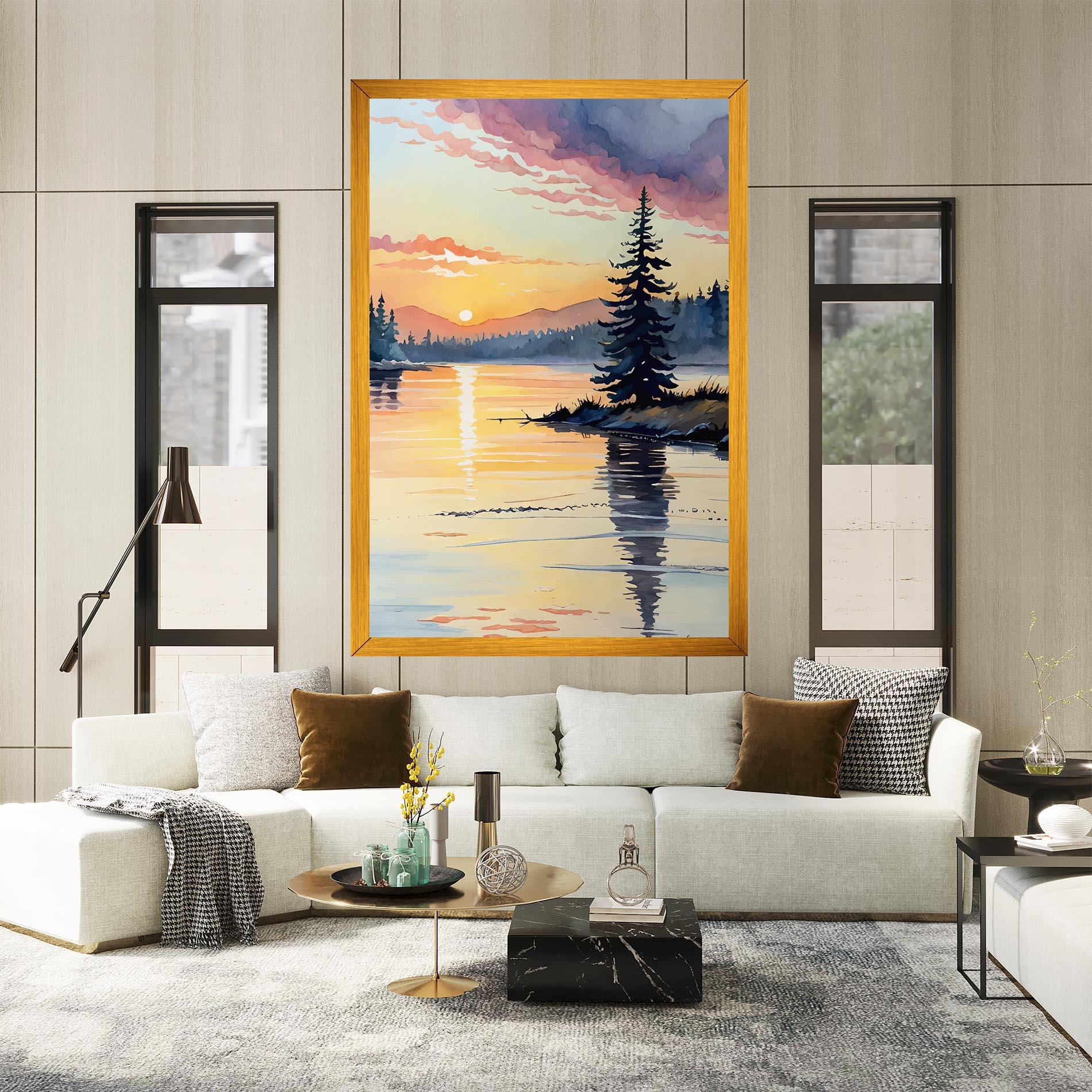 Leinwandbild Tree Shadow Lake mockup 2