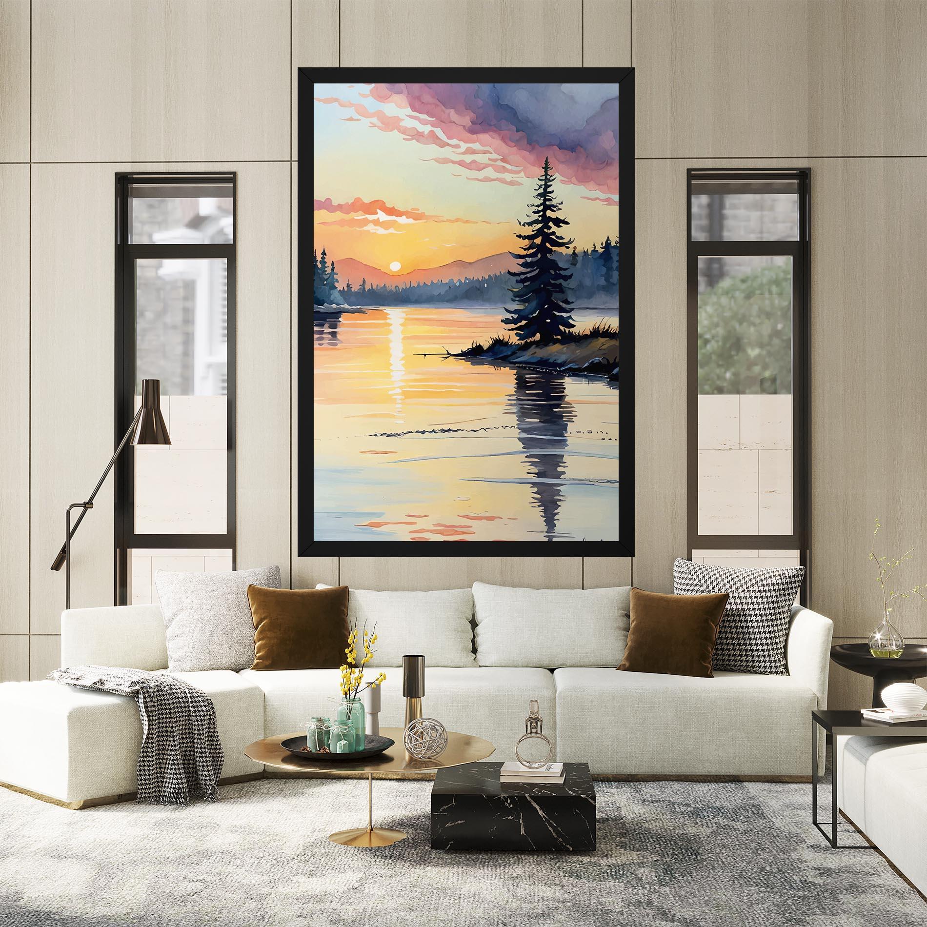 Leinwandbild Tree Shadow Lake mockup 2