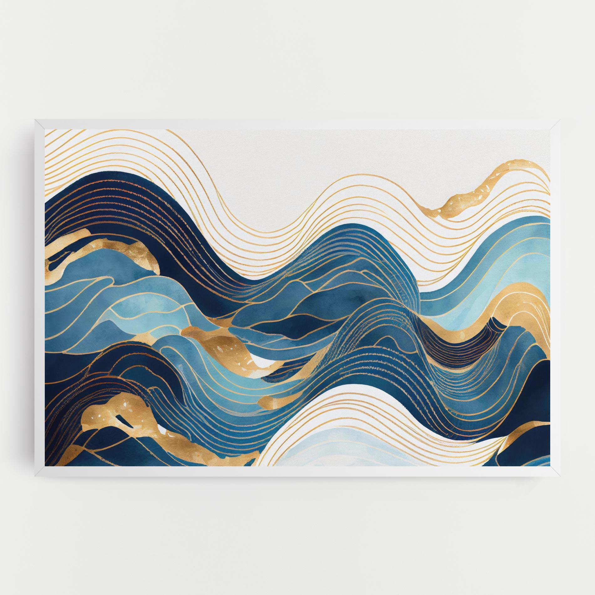 Leinwandbild Blue Wave Mountain mockup 0