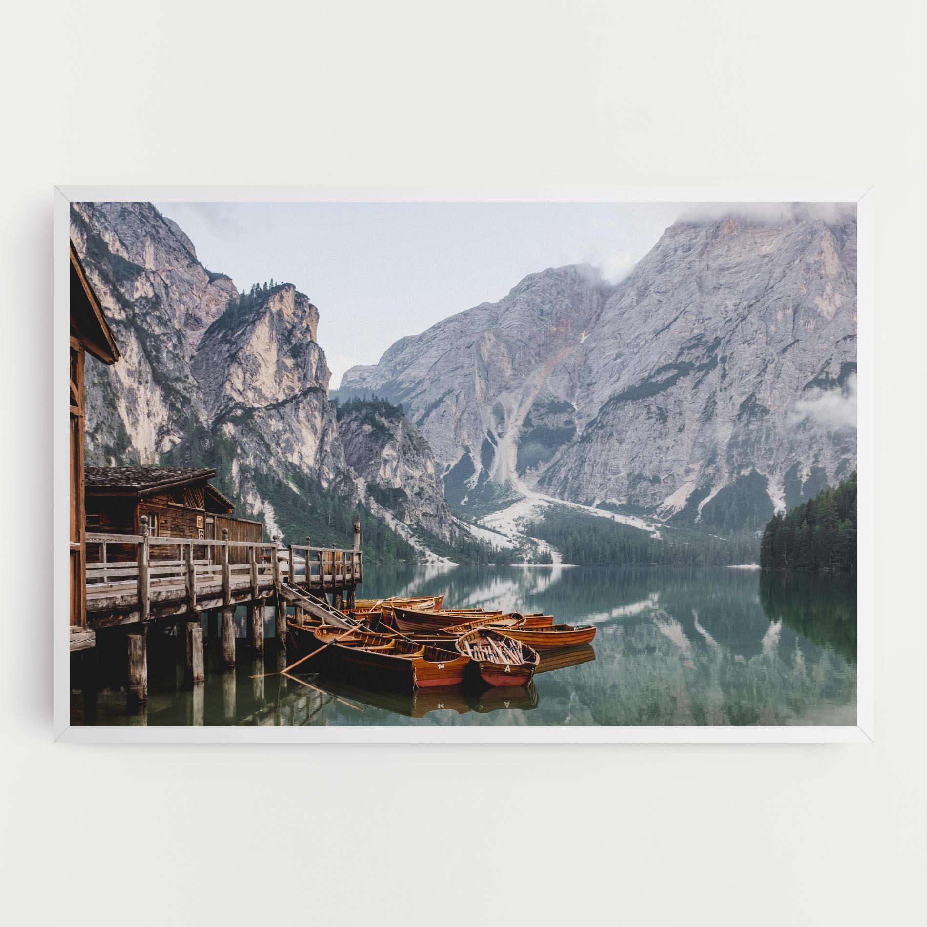 Leinwandbild Boat Lake Mountain mockup 0