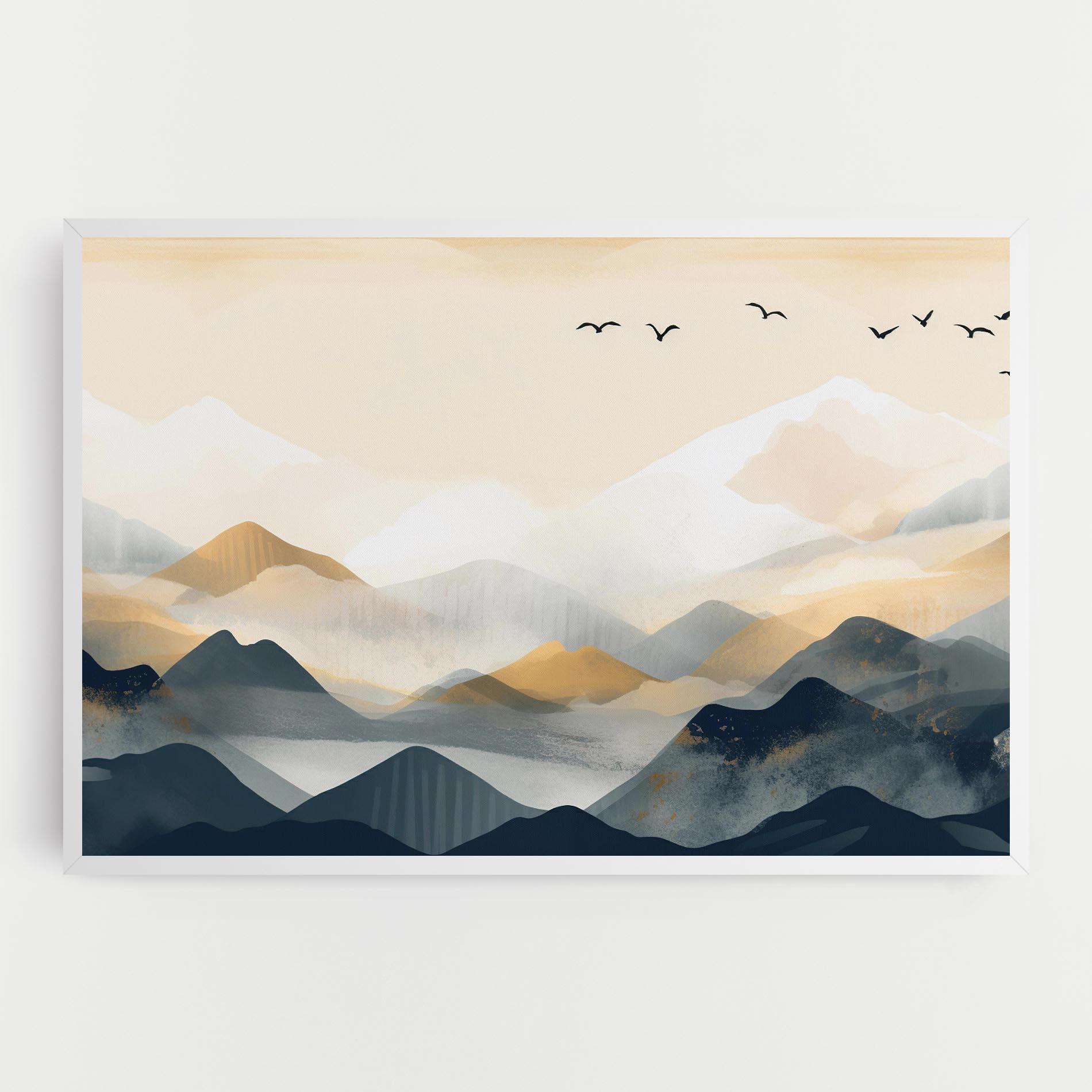 Leinwandbild Gold Foggy Blue mockup 0