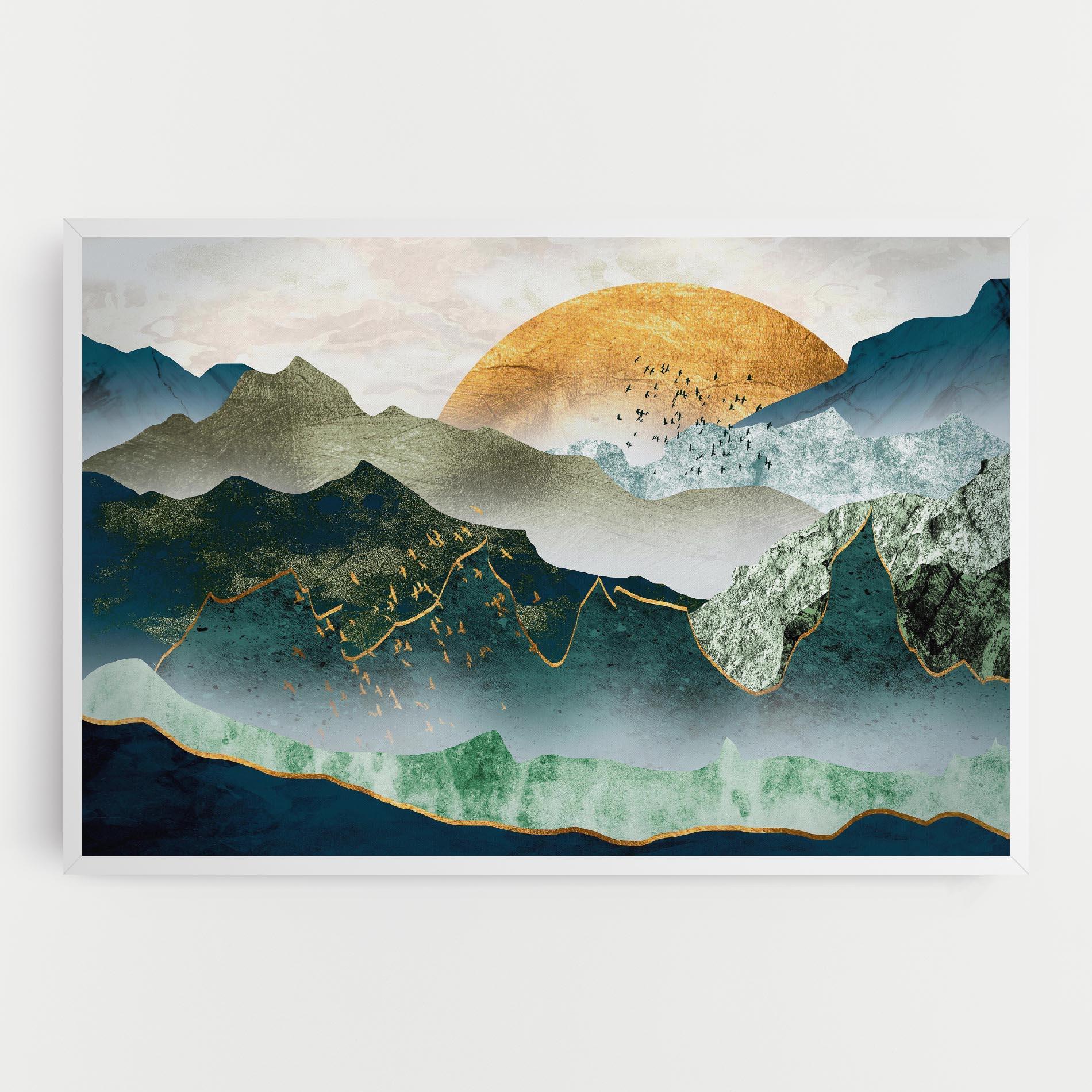 Leinwandbild Golden Mountains mockup 0