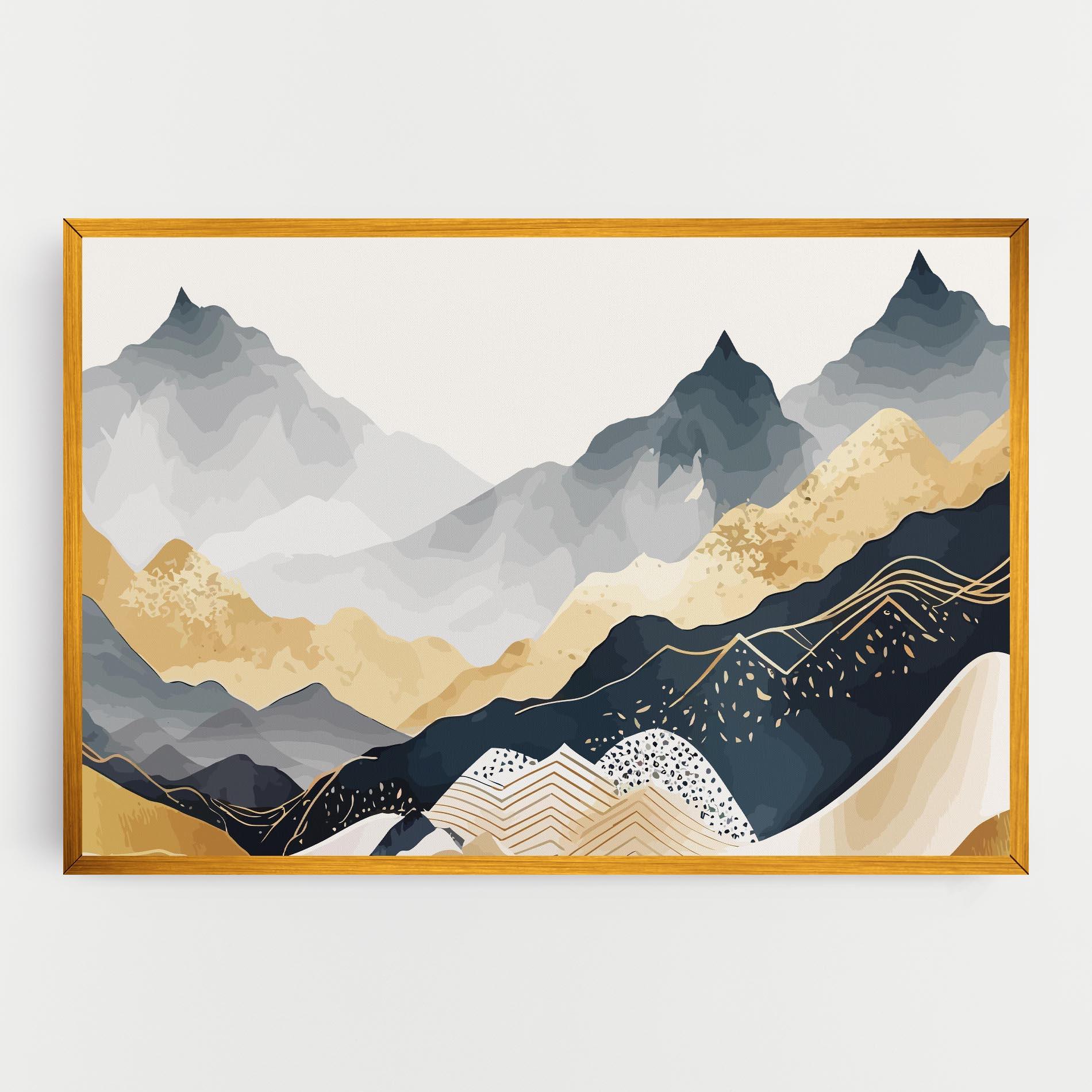 Leinwandbild Blue Gold Mountain mockup 0