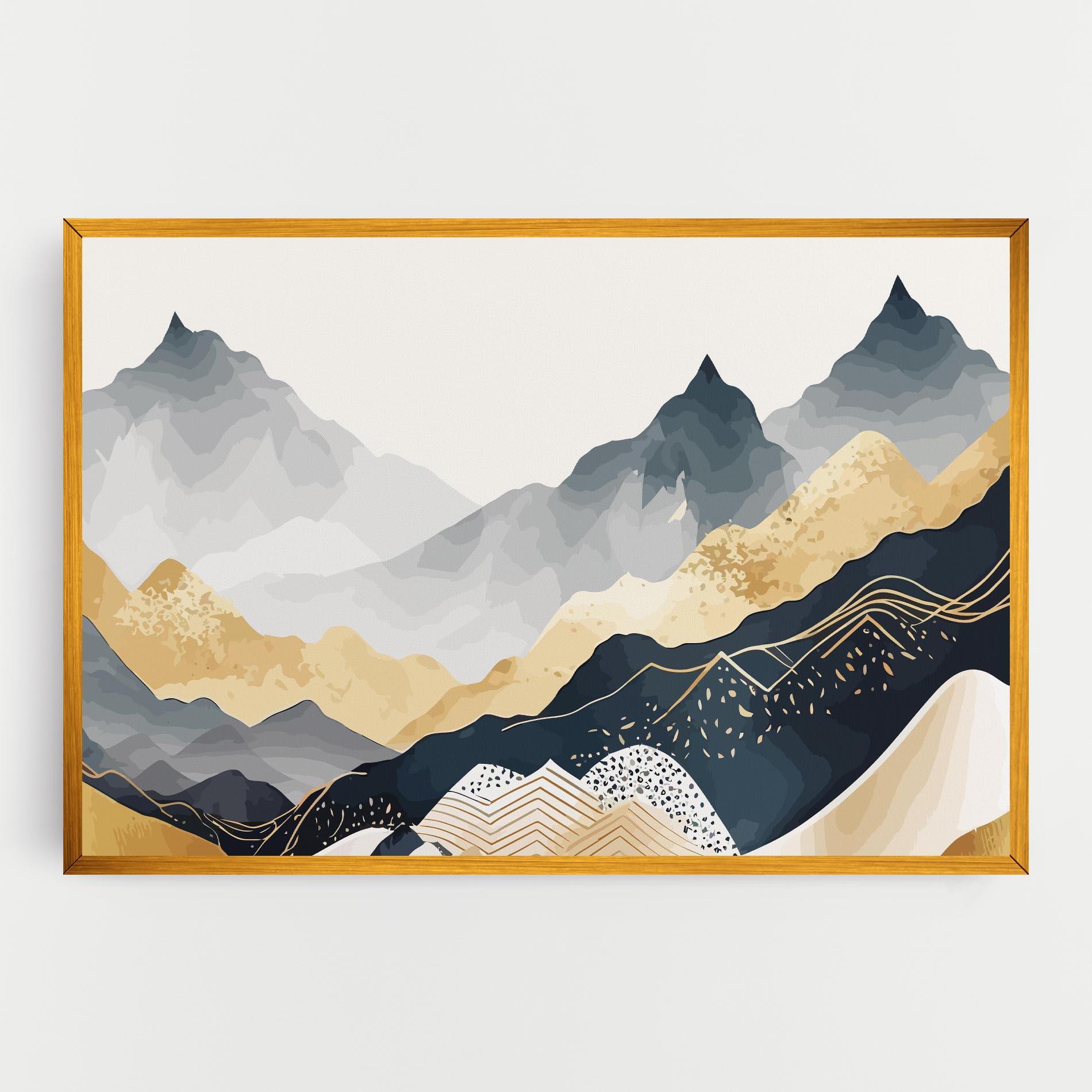 Leinwandbild Gold Grey Mountain mockup 0