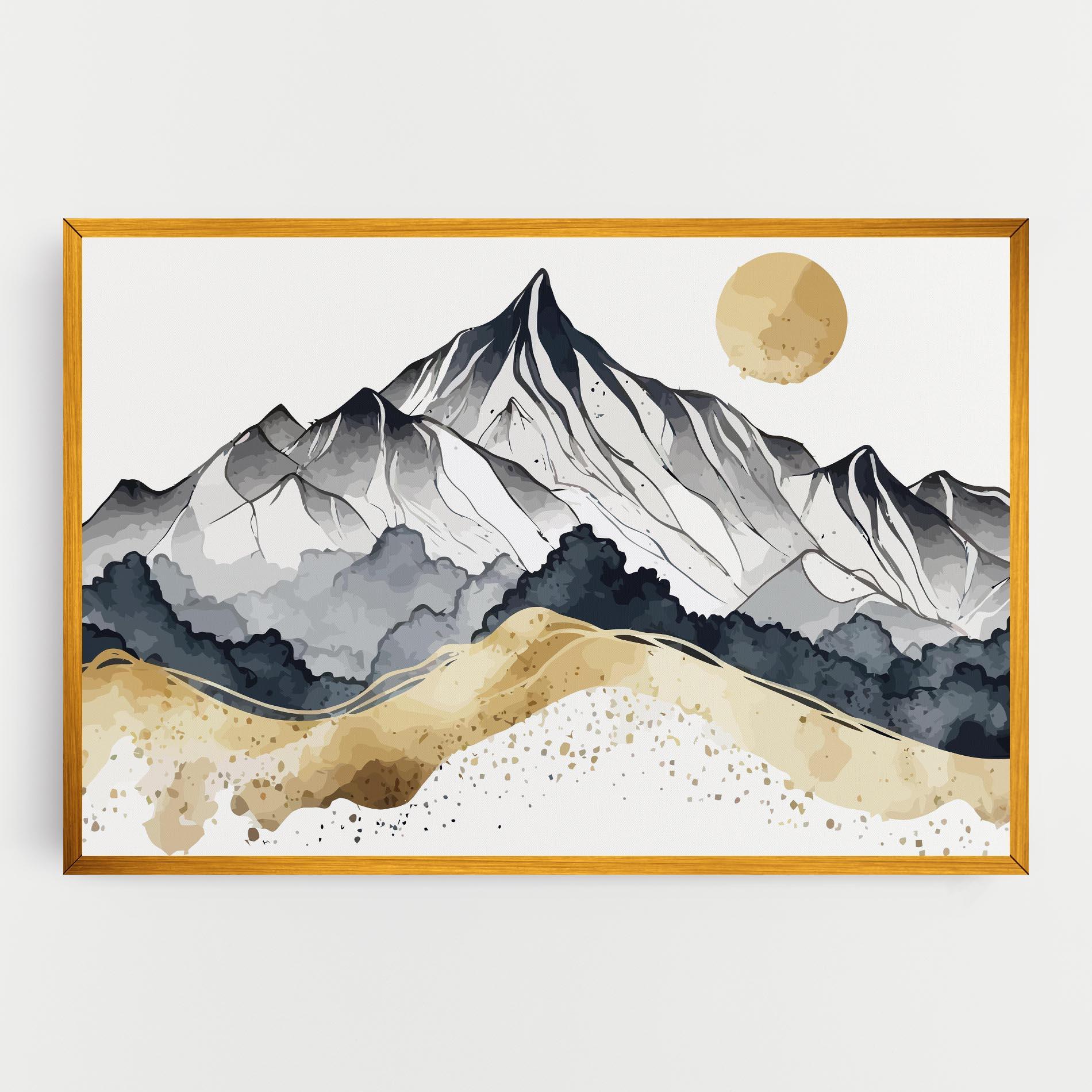 Leinwandbild Grey Gold Mountain mockup 0