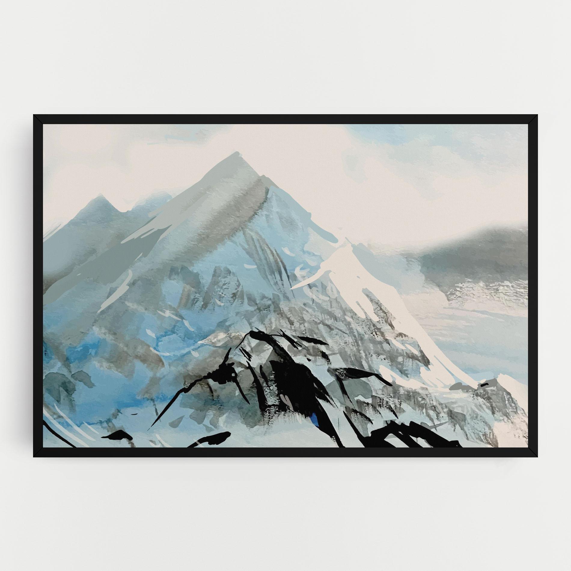 Leinwandbild Blue Black Mountain mockup 0