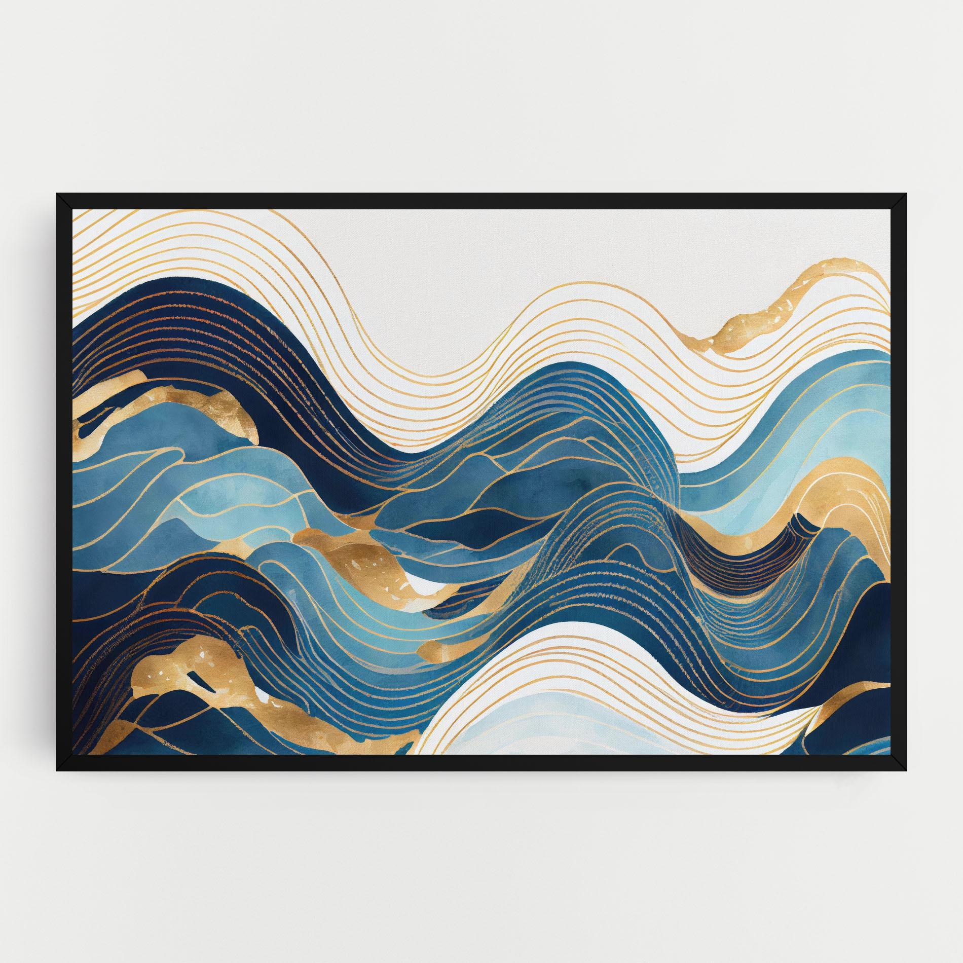 Leinwandbild Blue Wave Mountain mockup 0