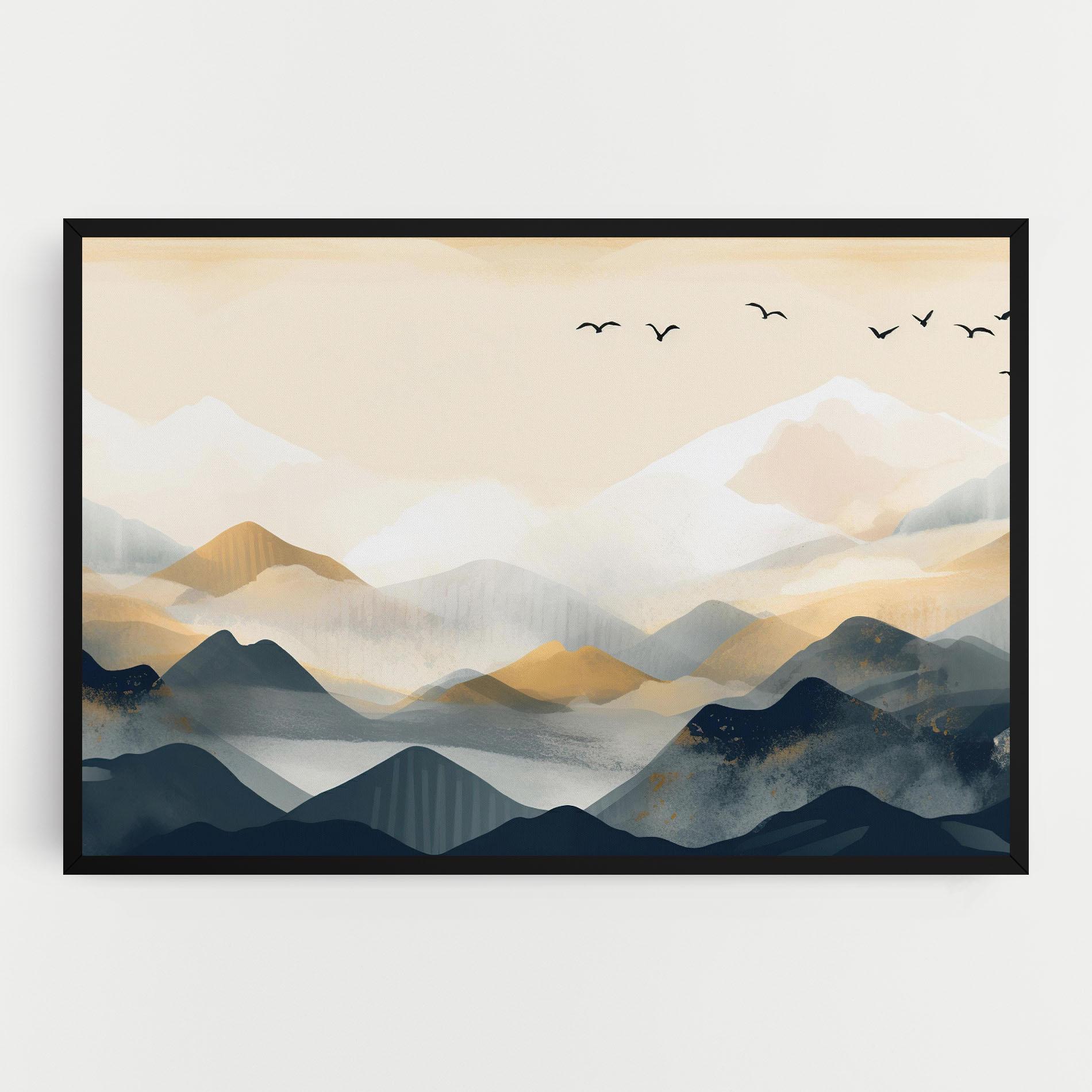 Leinwandbild Gold Foggy Blue mockup 0