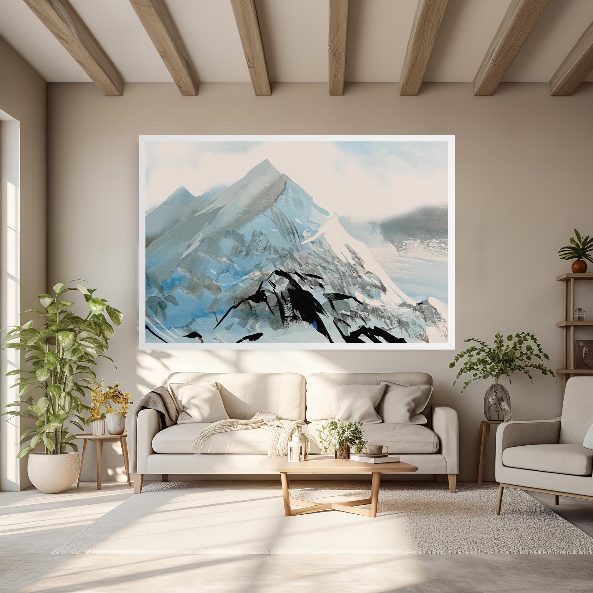 Leinwandbild Blue Black Mountain mockup 6