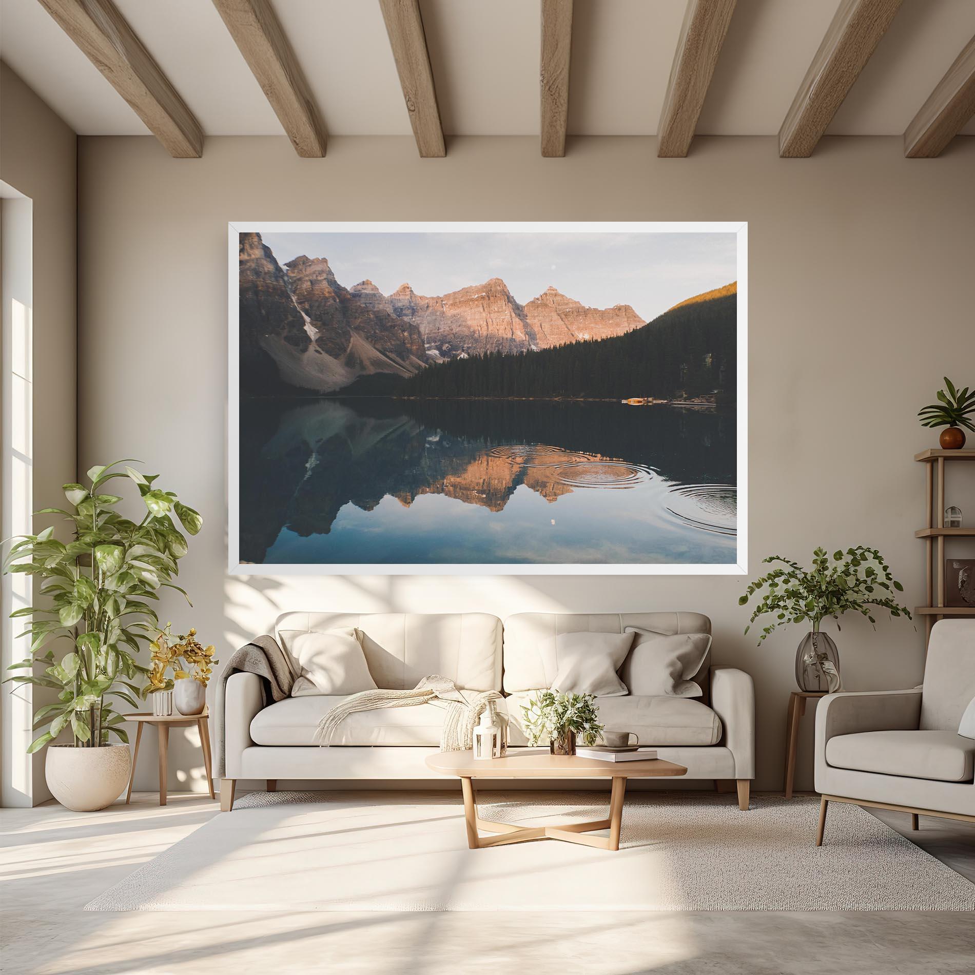 Leinwandbild Brown Mountain Lake mockup 6