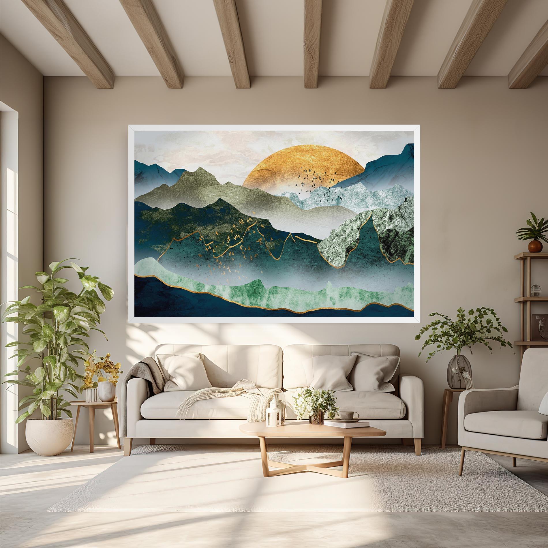 Leinwandbild Golden Mountains mockup 6