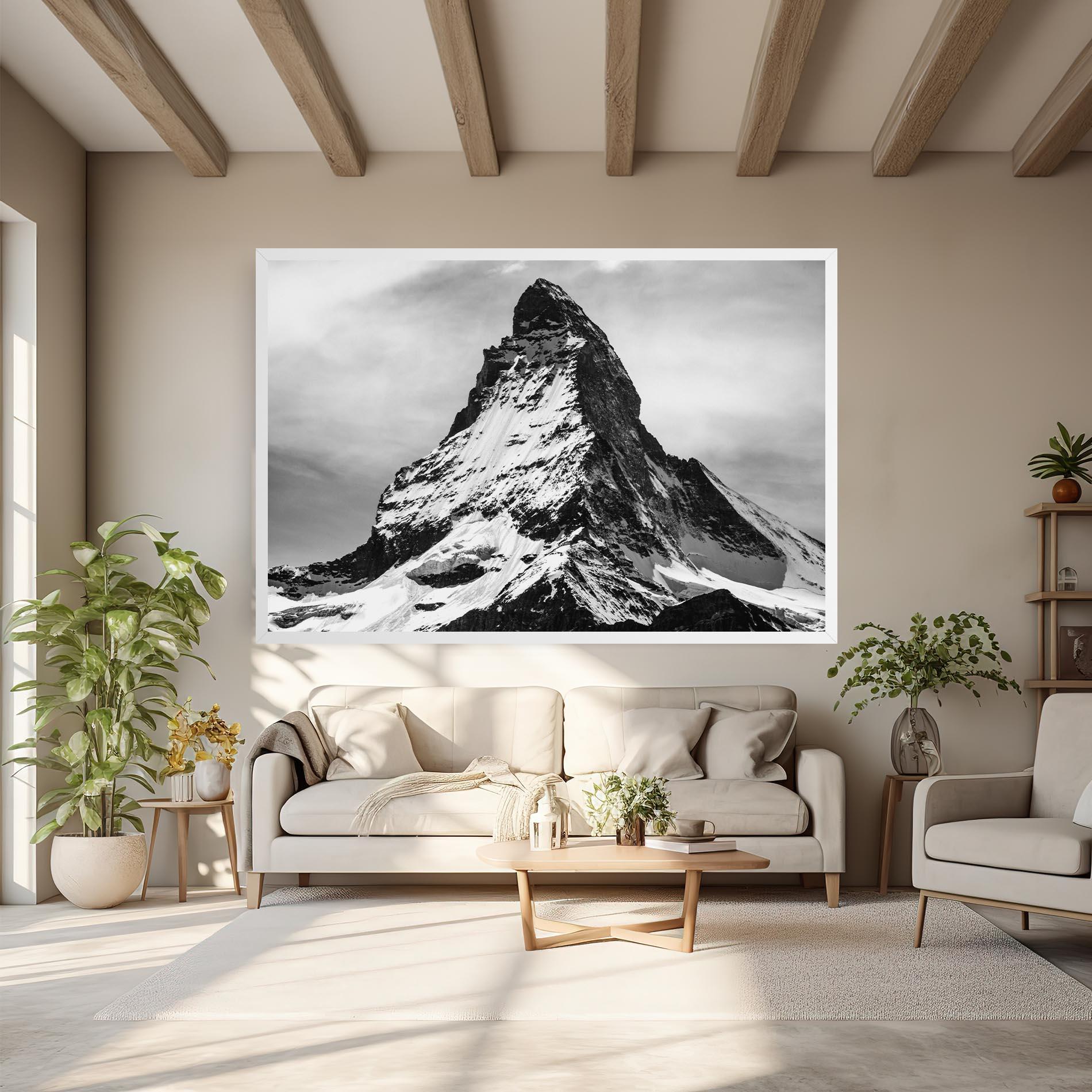 Leinwandbild Snowy Black Mountain mockup 6