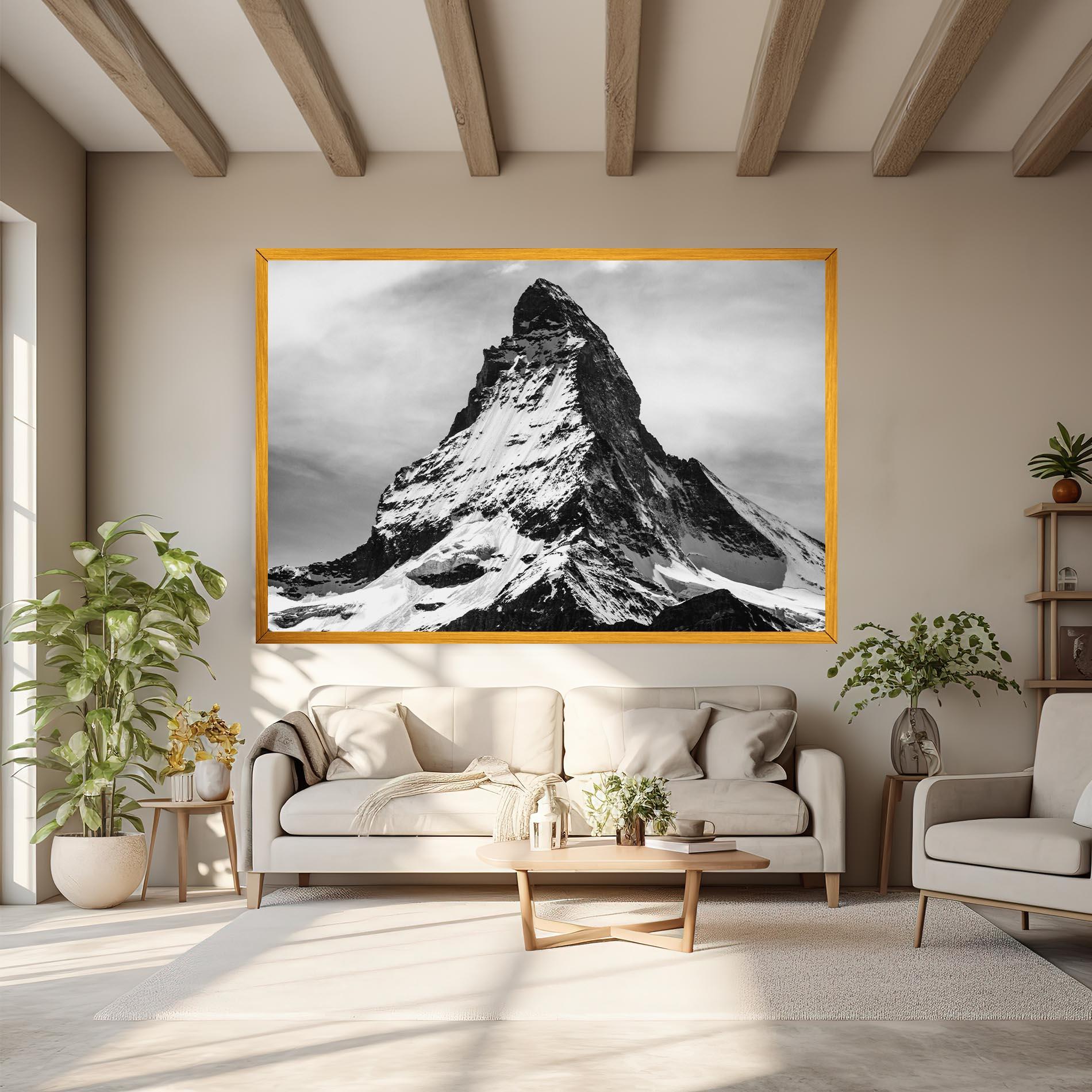 Leinwandbild Snowy Black Mountain mockup 6