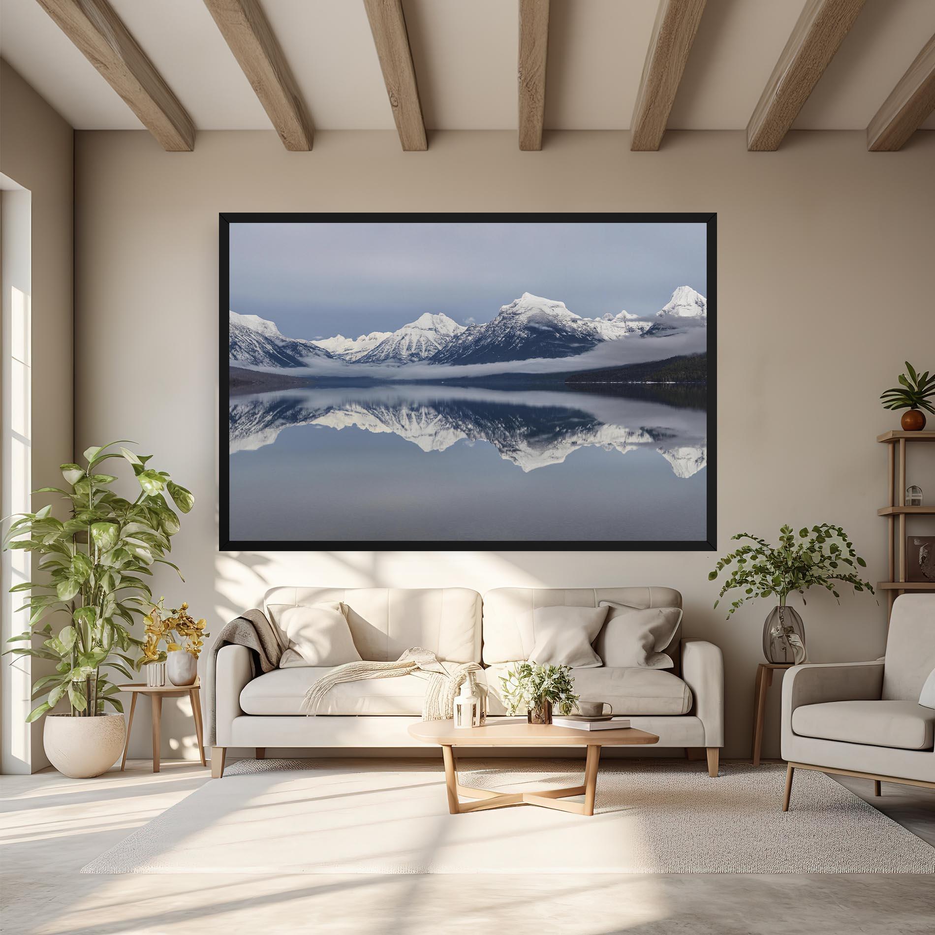 Leinwandbild Beautiful Snowy Mountain mockup 6