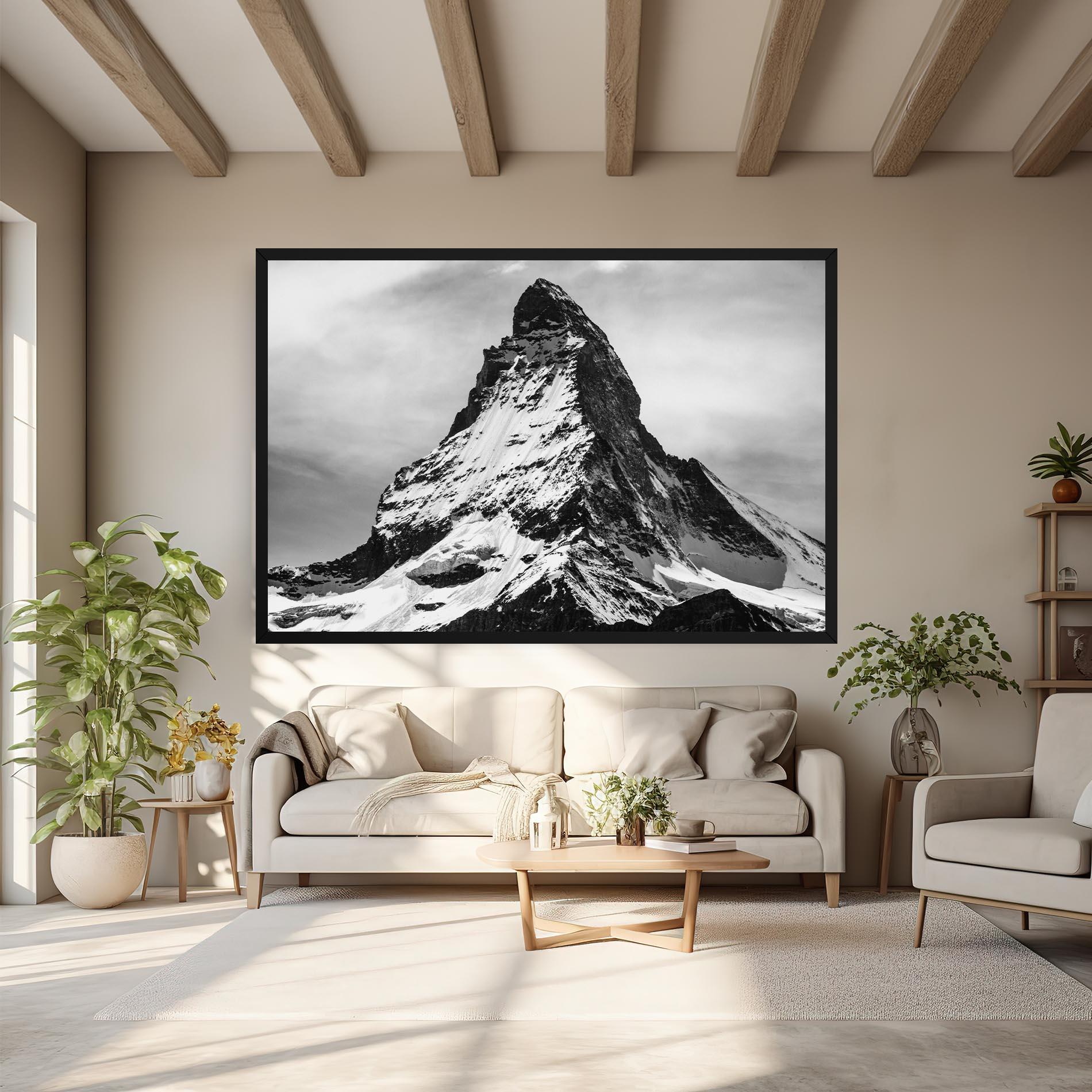 Leinwandbild Snowy Black Mountain mockup 6