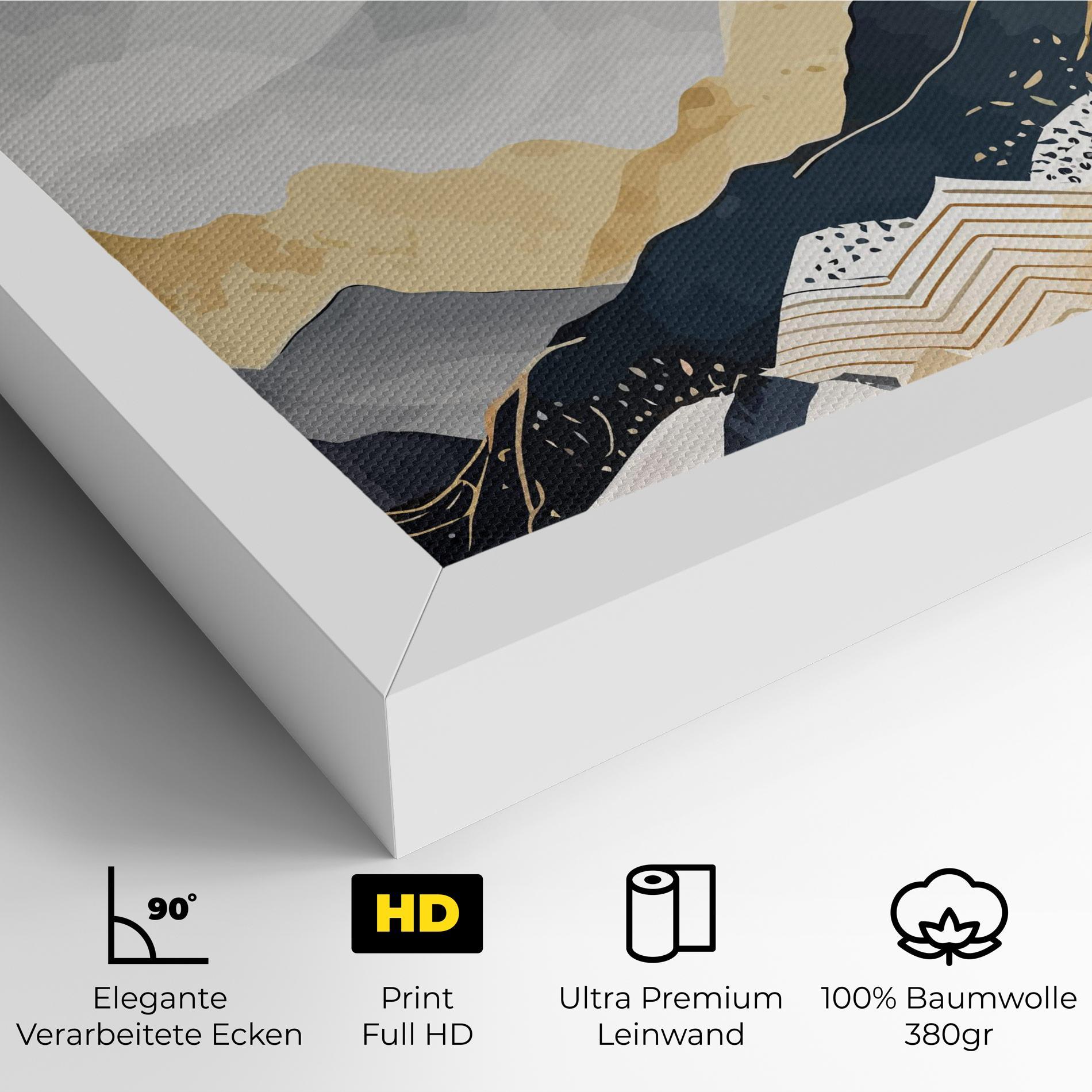 Leinwandbild Blue Gold Mountain mockup 4