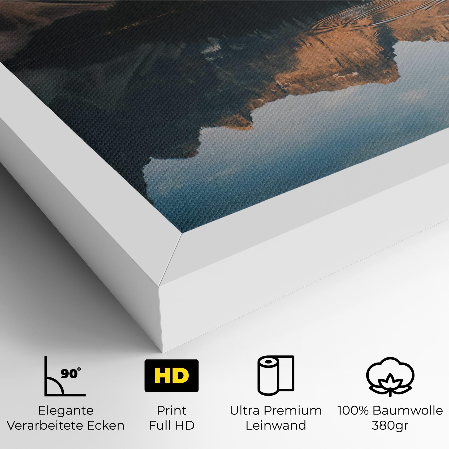 Leinwandbild Brown Mountain Lake mockup 4