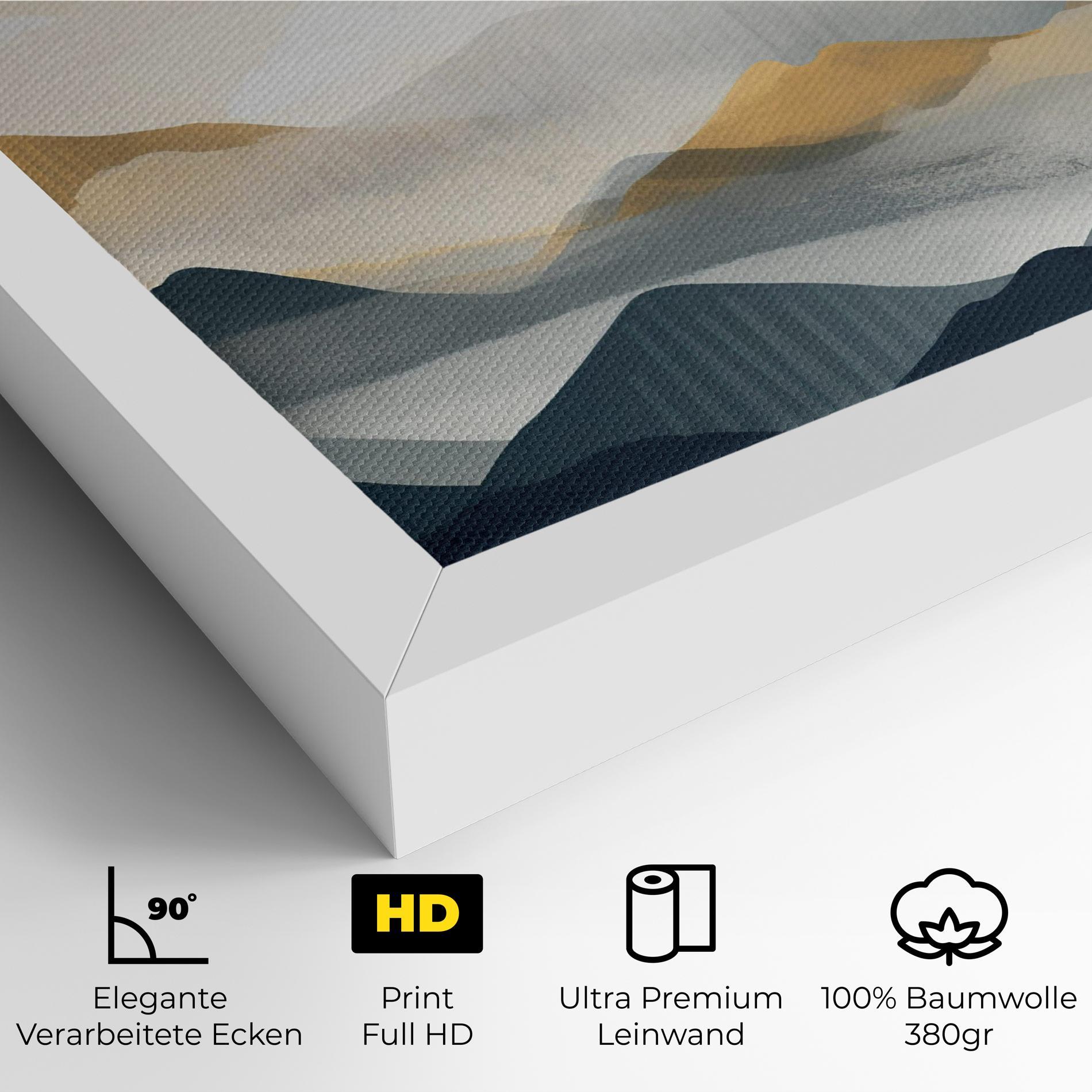 Leinwandbild Gold Foggy Blue mockup 4