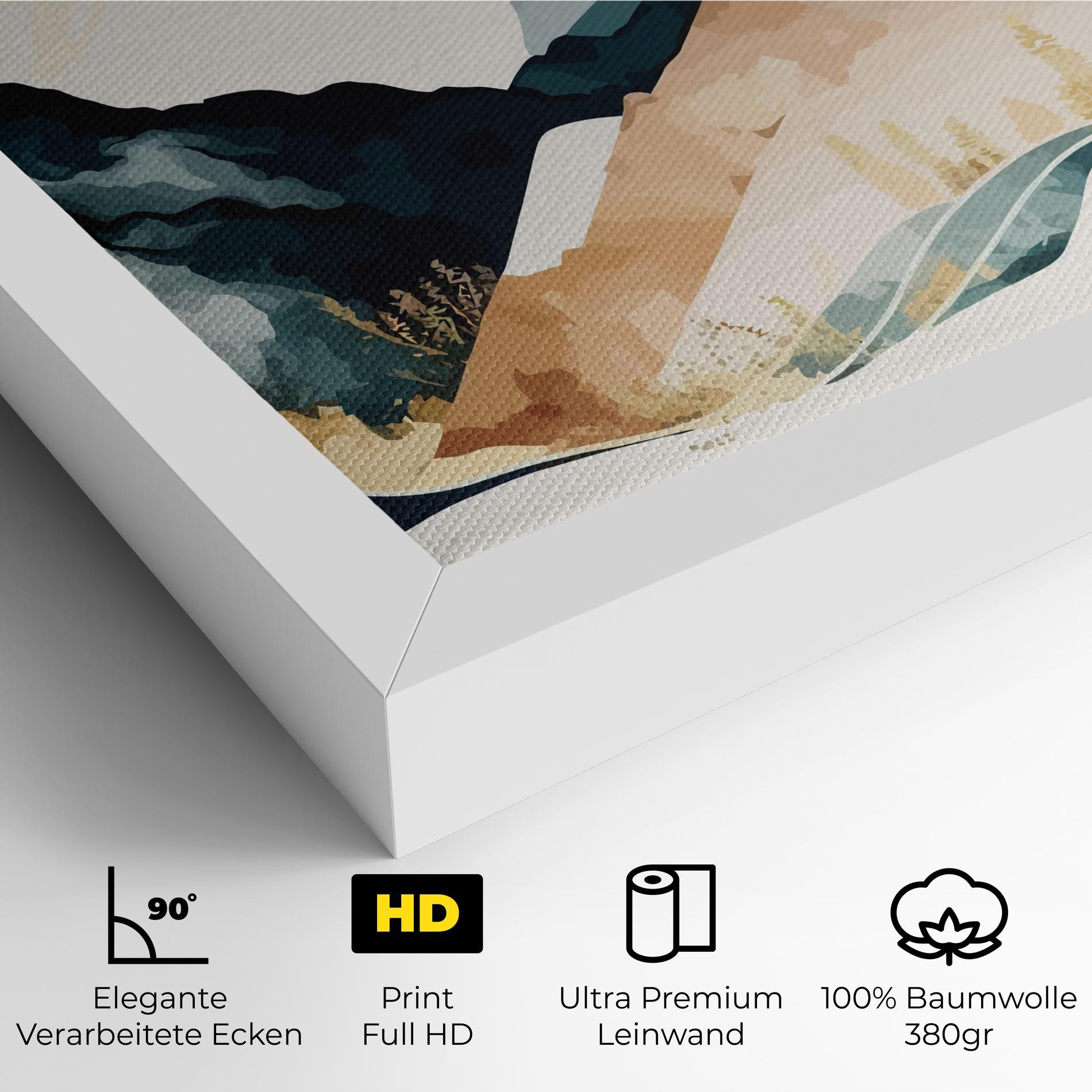 Leinwandbild Gold Green Mountain mockup 4