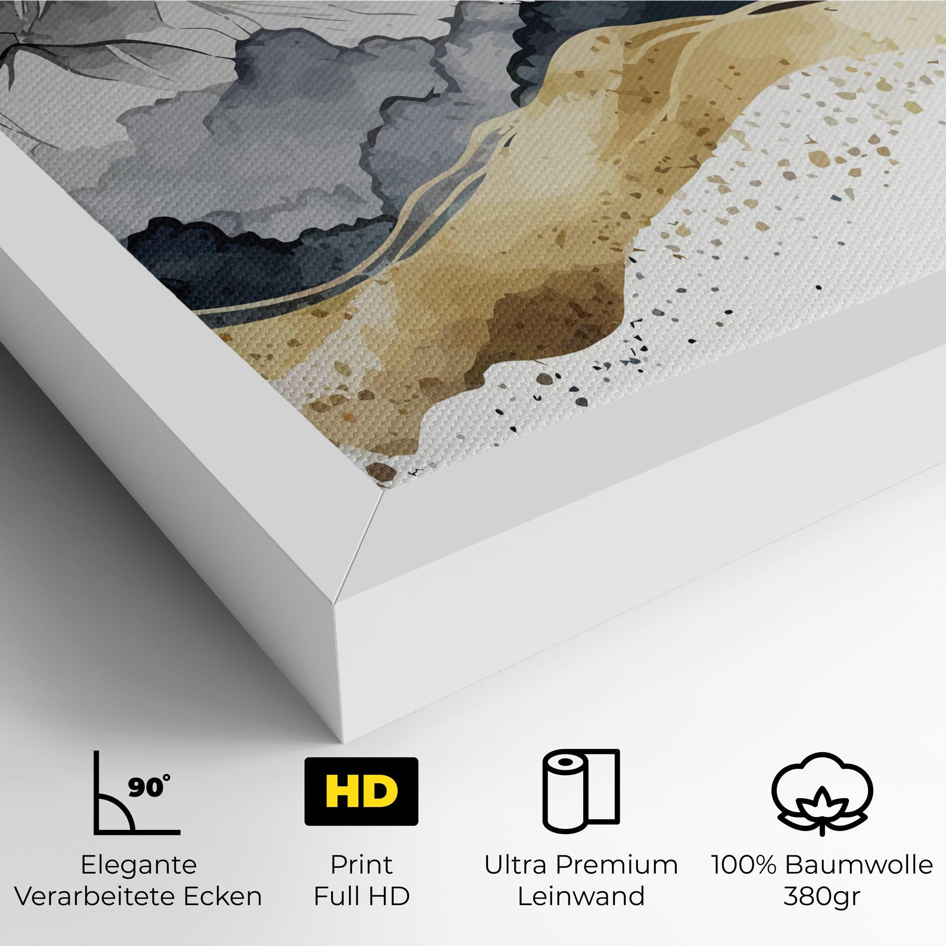 Leinwandbild Grey Gold Mountain mockup 4