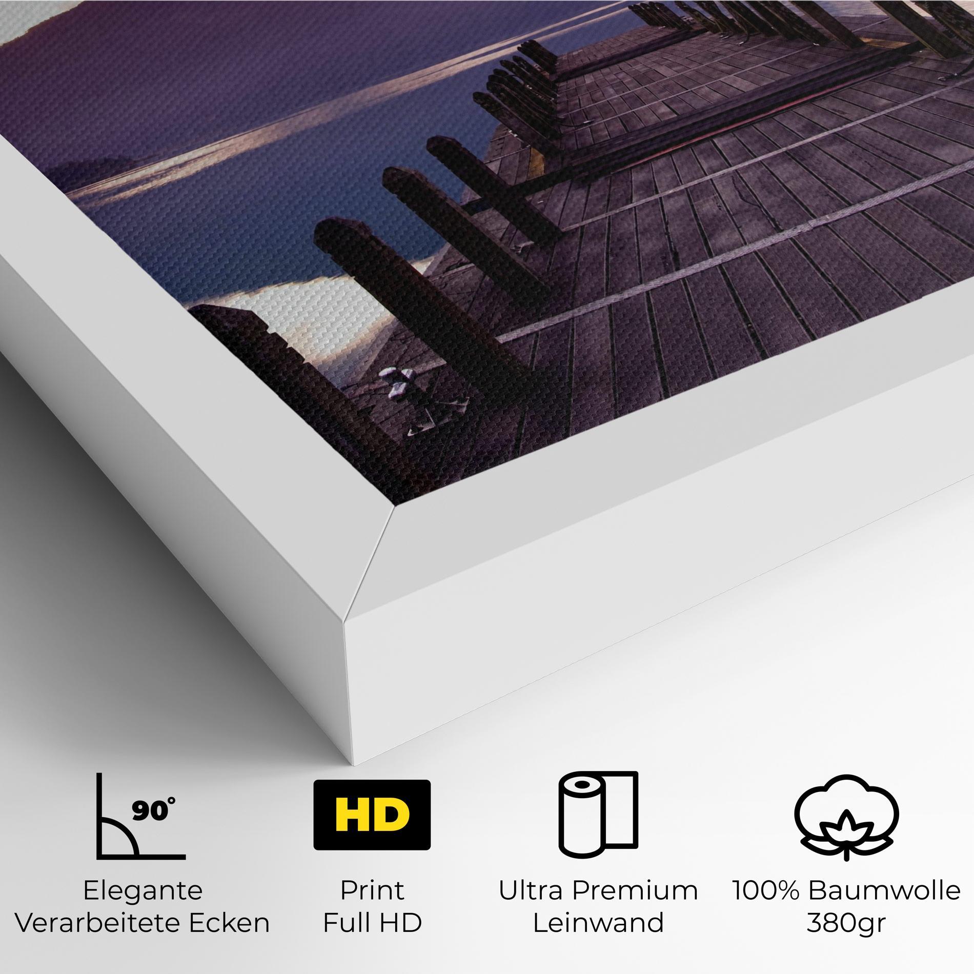 Leinwandbild Pink Sky Over The Lake mockup 4