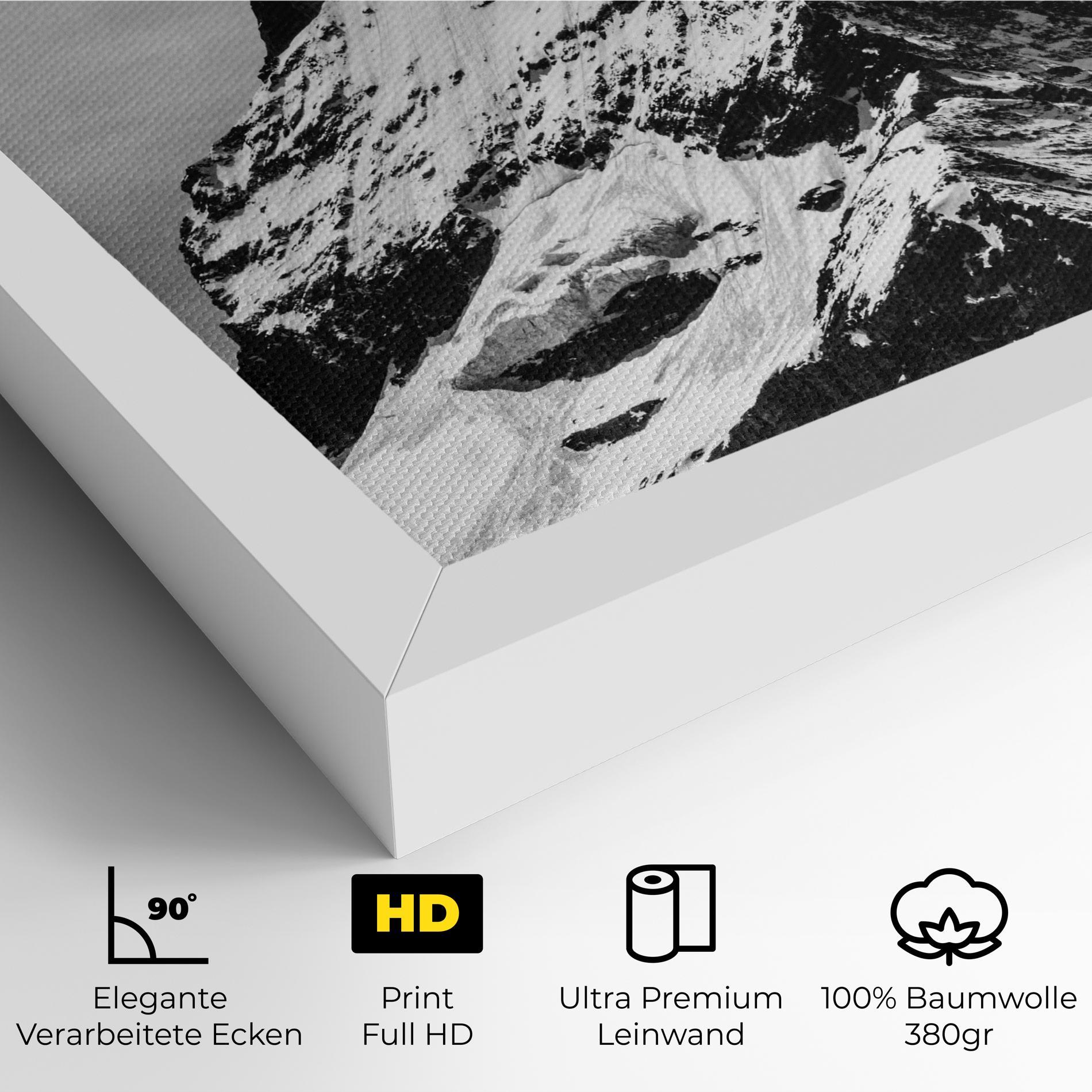 Leinwandbild Snowy Black Mountain mockup 4