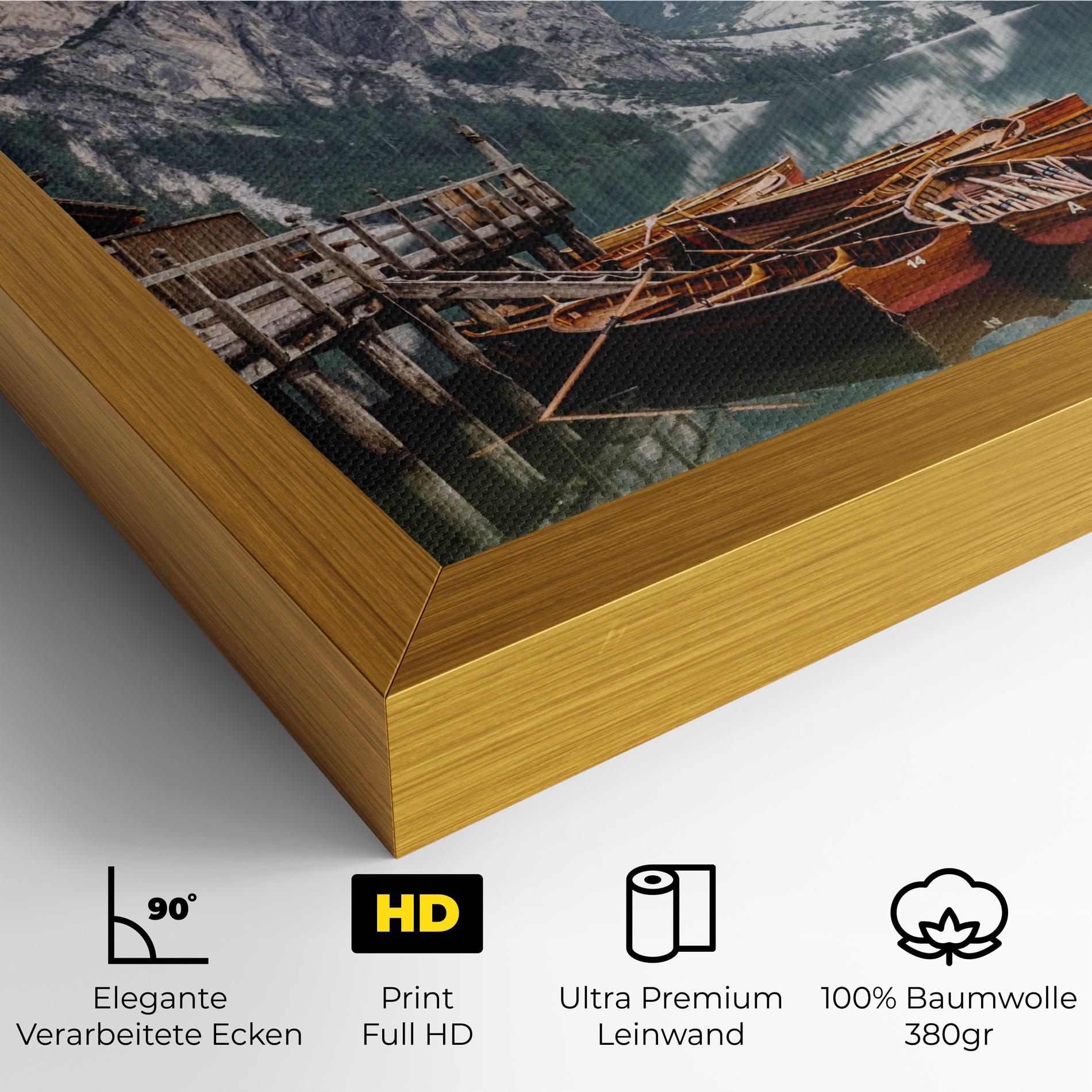 Leinwandbild Boat Lake Mountain mockup 4