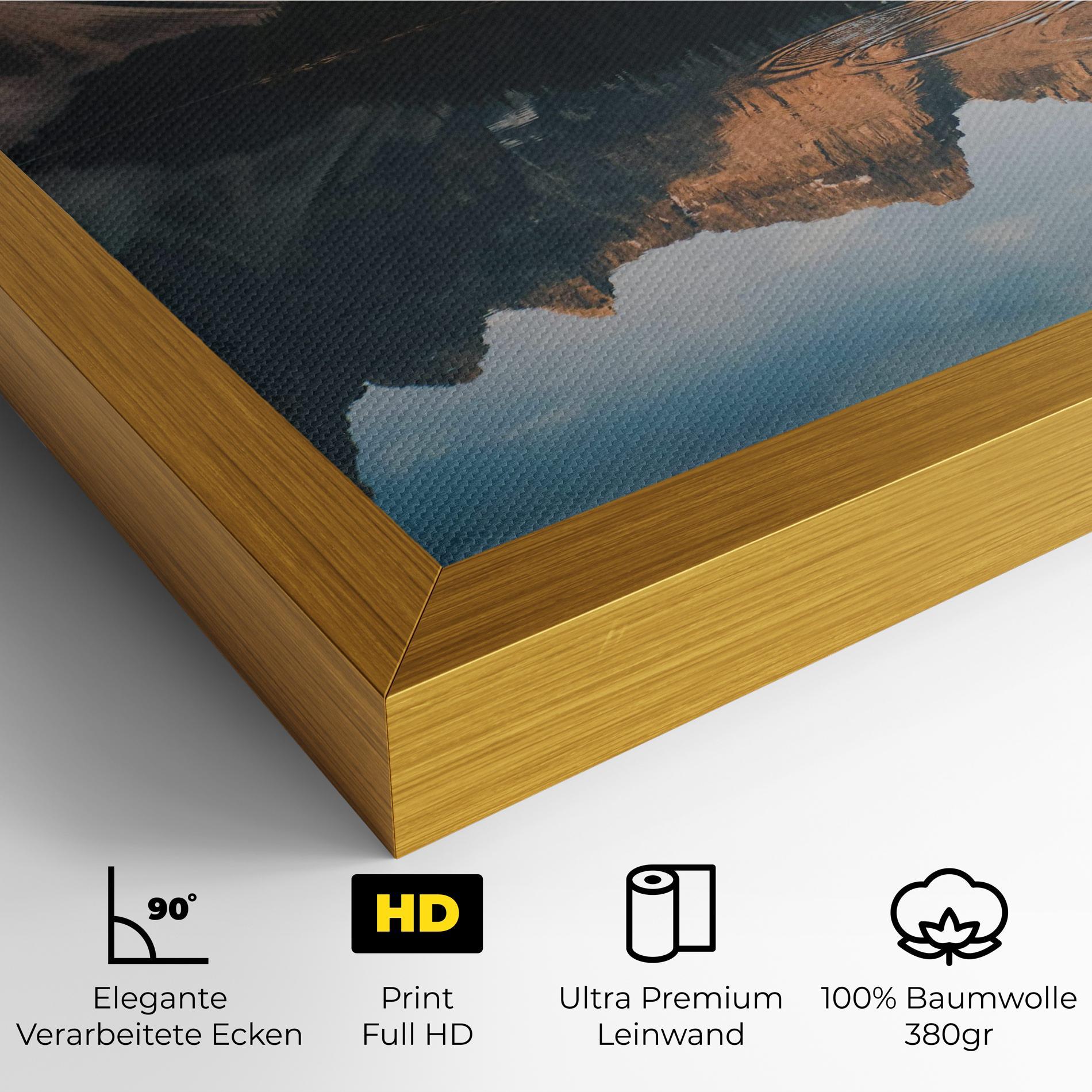 Leinwandbild Brown Mountain Lake mockup 4