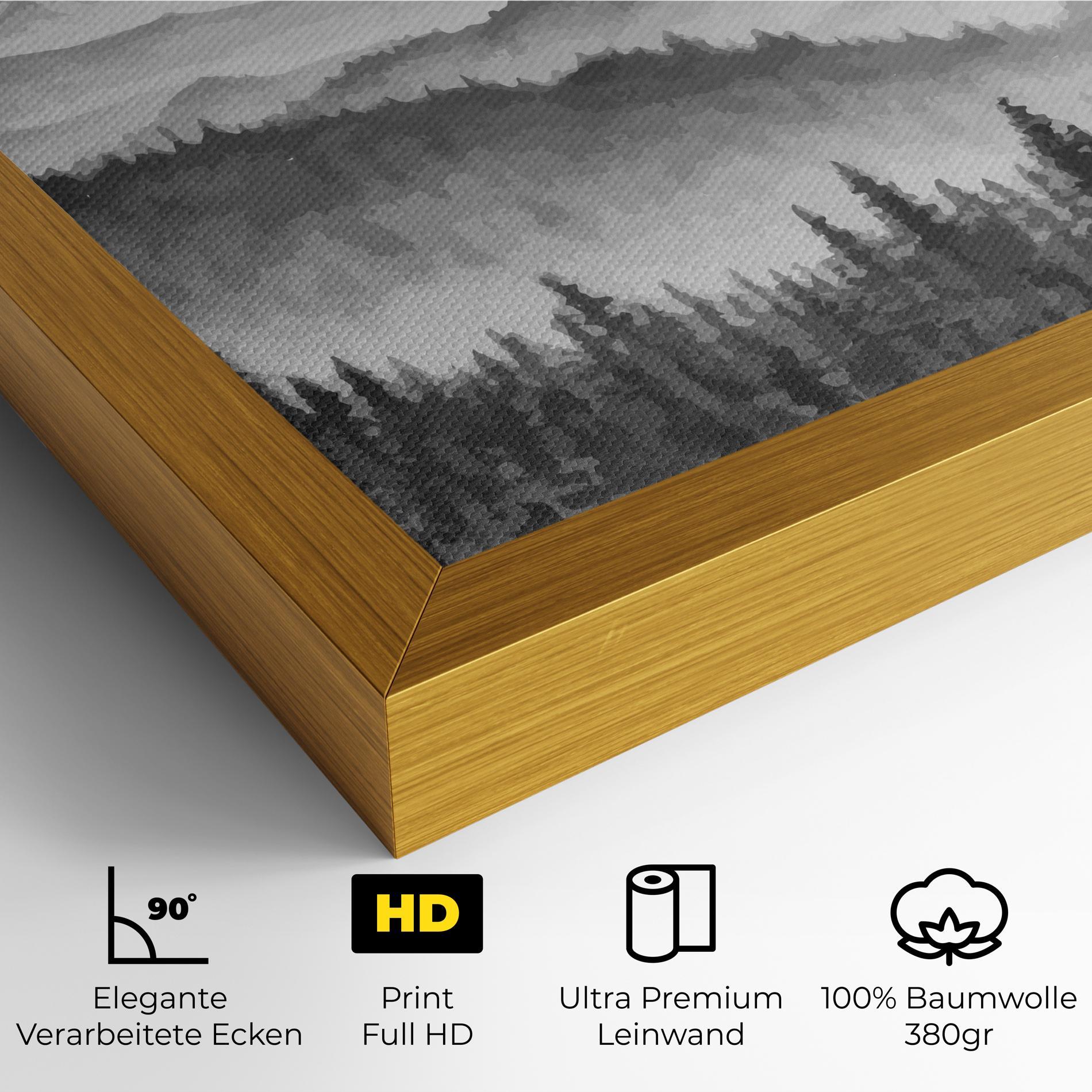 Leinwandbild Grey Mountain Drawing mockup 4