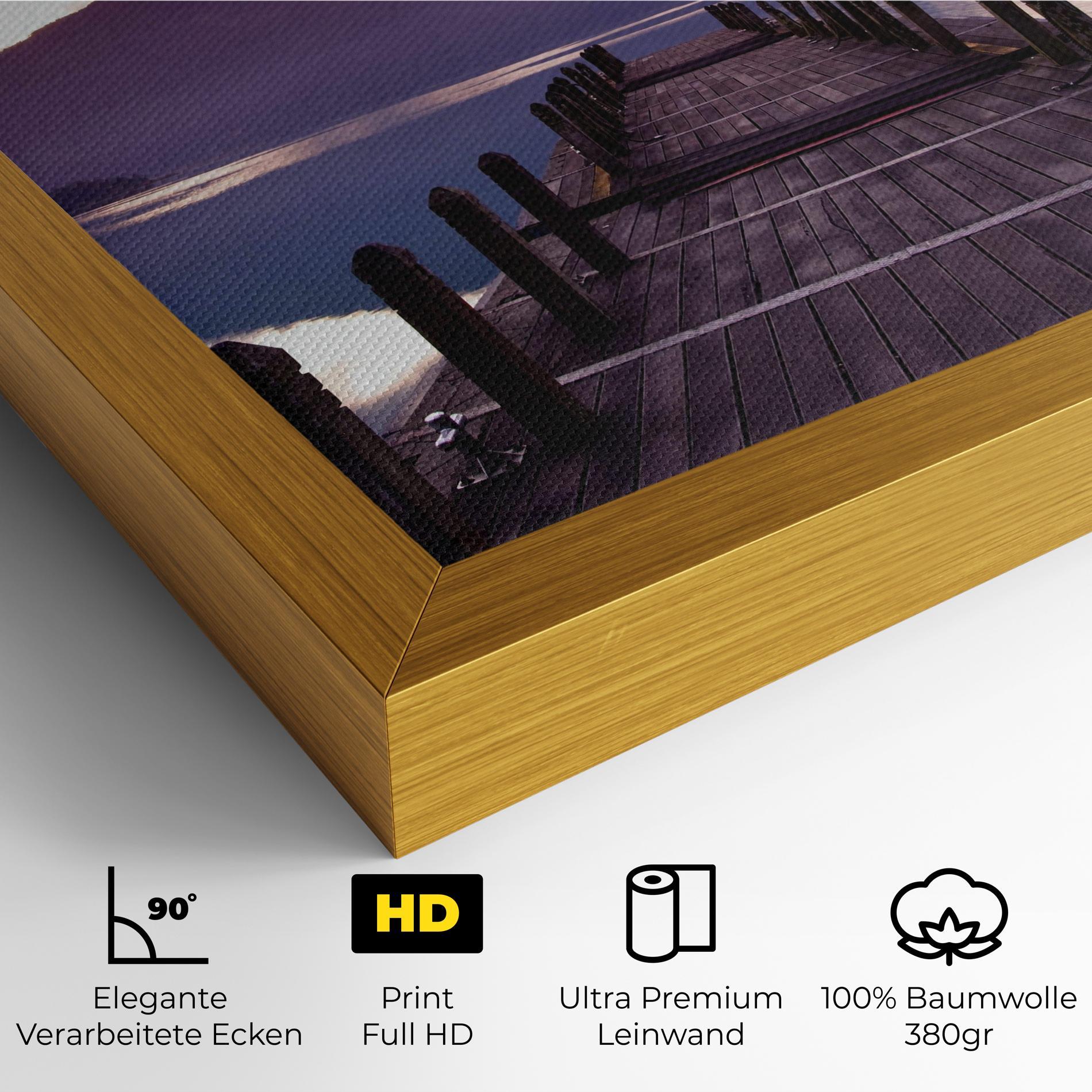 Leinwandbild Pink Sky Over The Lake mockup 4