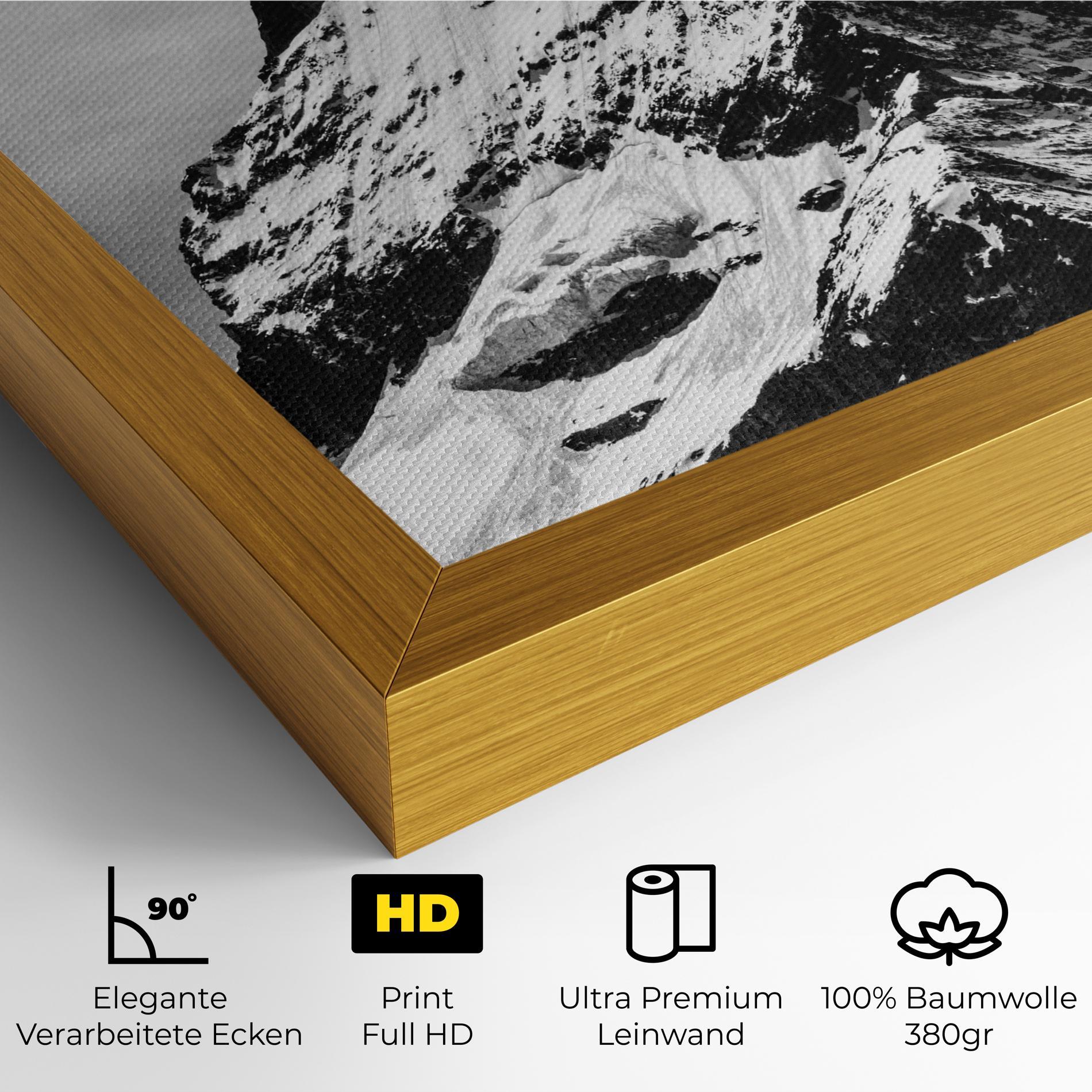 Leinwandbild Snowy Black Mountain mockup 4