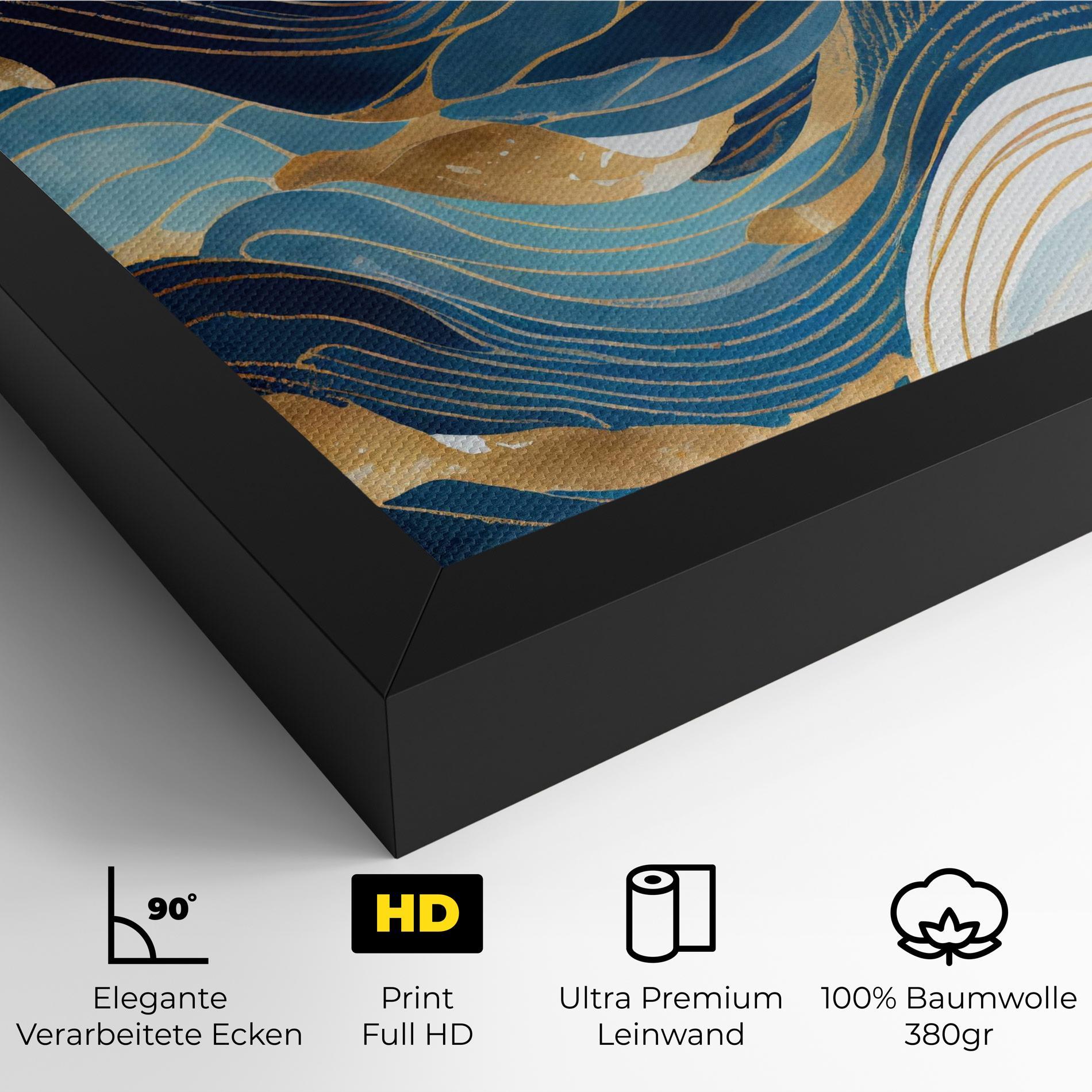 Leinwandbild Blue Wave Mountain mockup 4