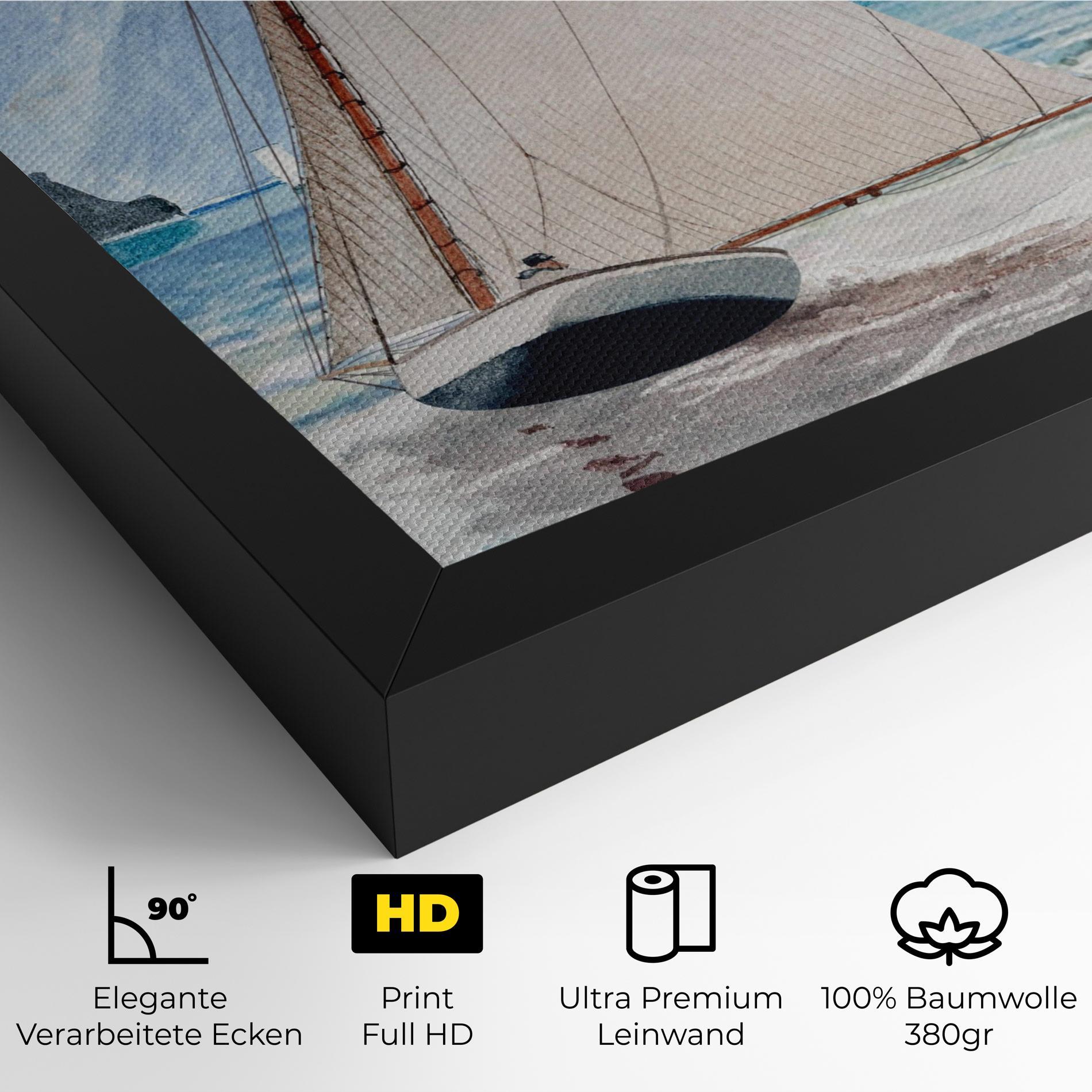 Leinwandbild Boat Mountain View mockup 4