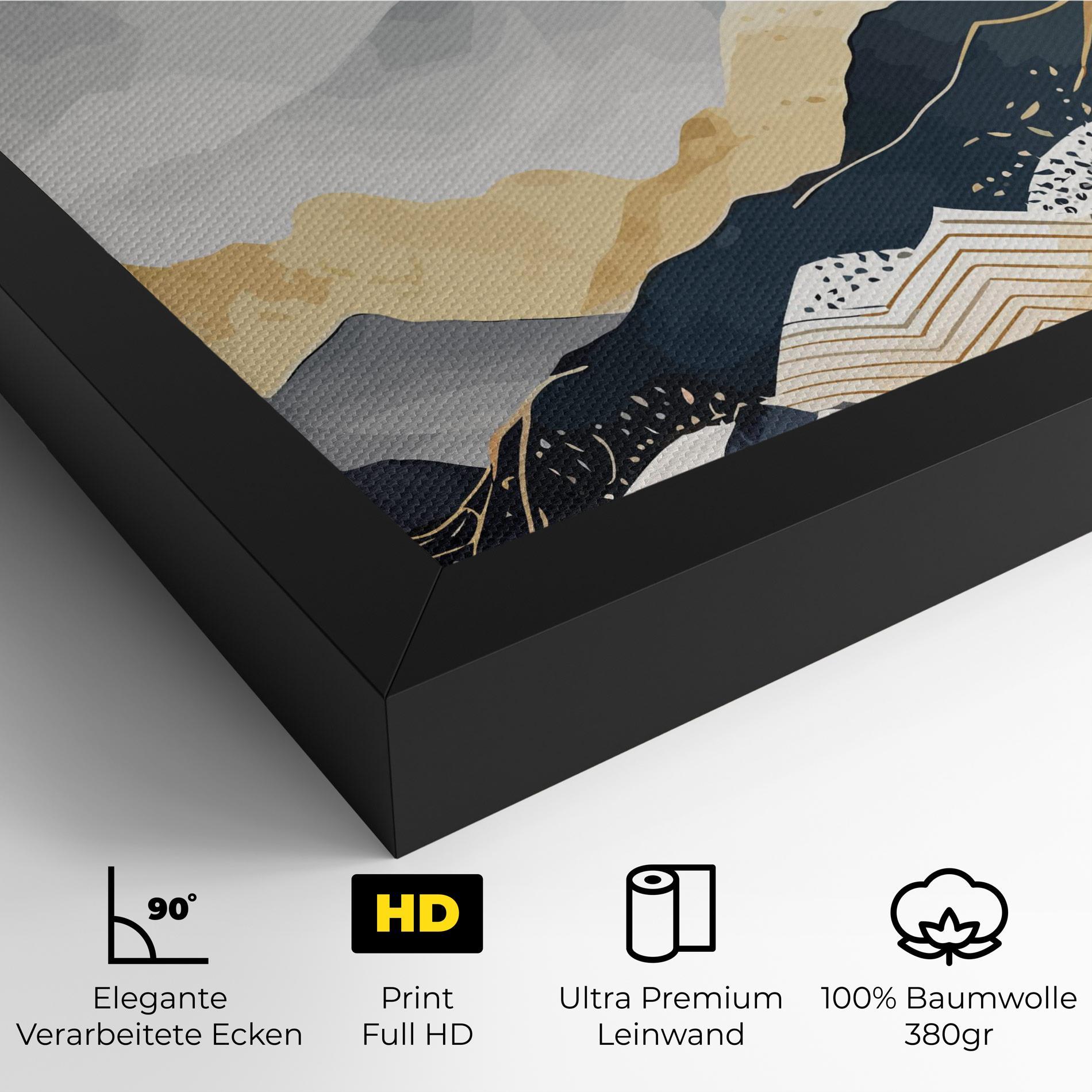 Leinwandbild Gold Grey Mountain mockup 4